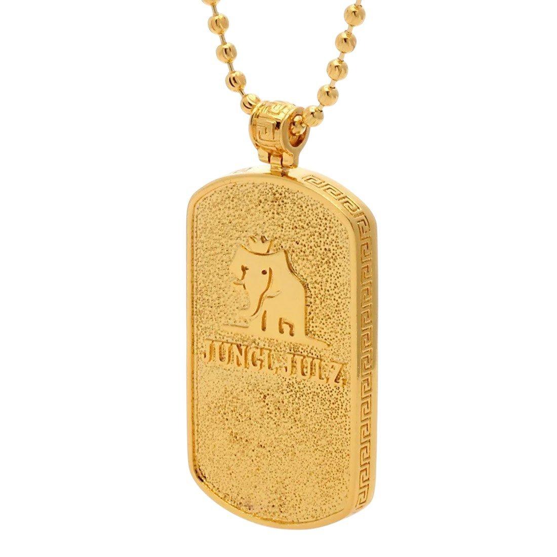 King Ice Iced Dog Tag Necklace - GOLD
