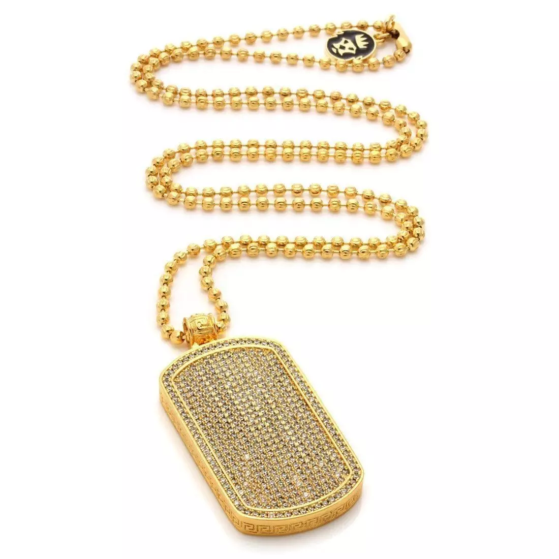 King Ice Iced Dog Tag Necklace - GOLD
