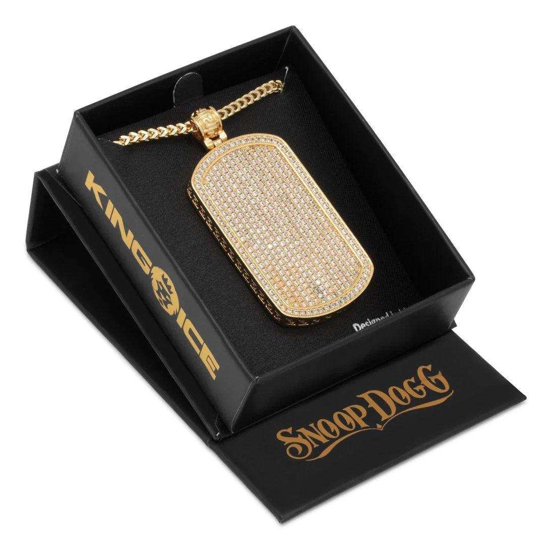 King Ice Iced Dog Tag Necklace - GOLD