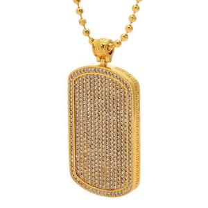King Ice Iced Dog Tag Necklace - GOLD