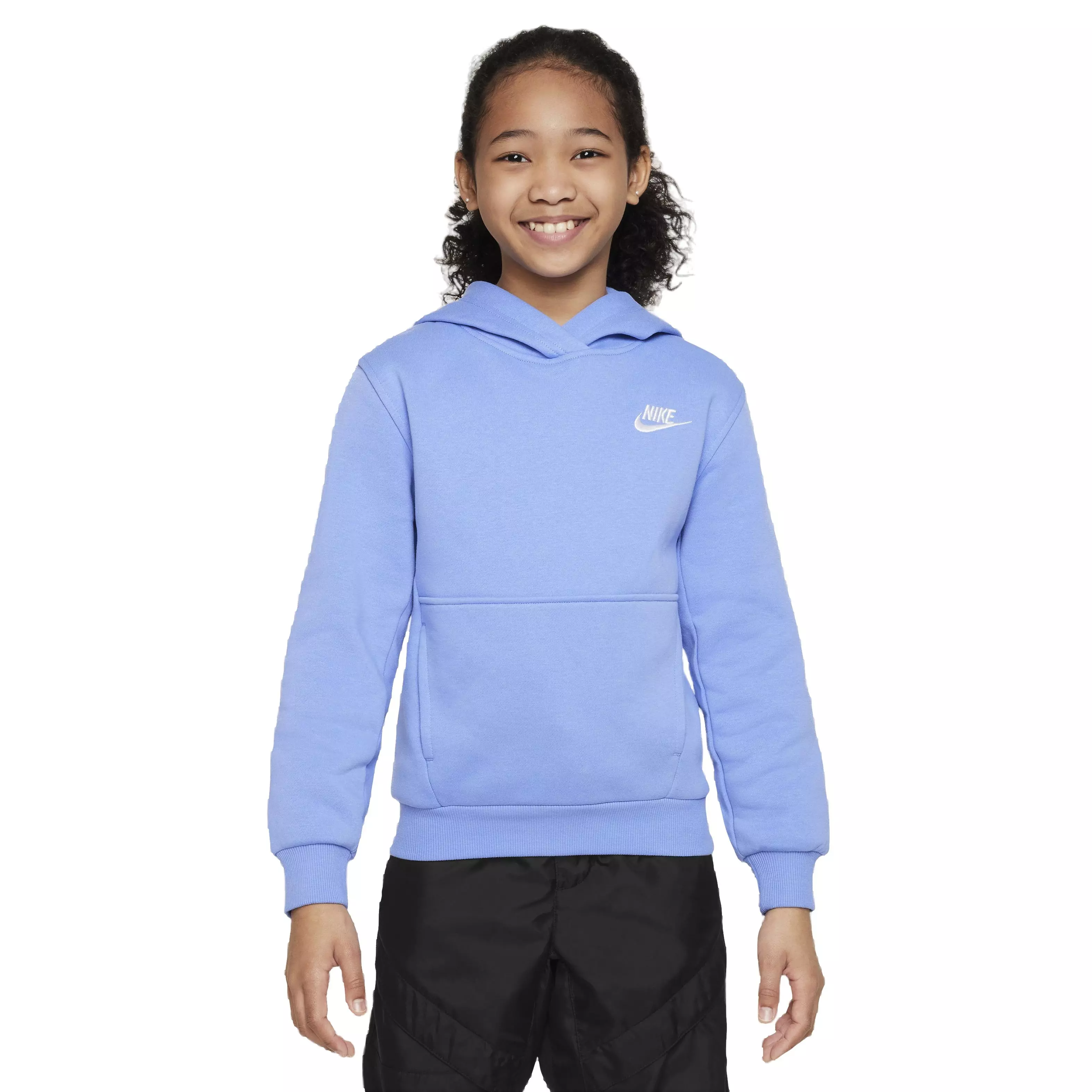 Nike Big Kids' Sportswear Club Fleece LBR Hoodie -Blue - BLUE