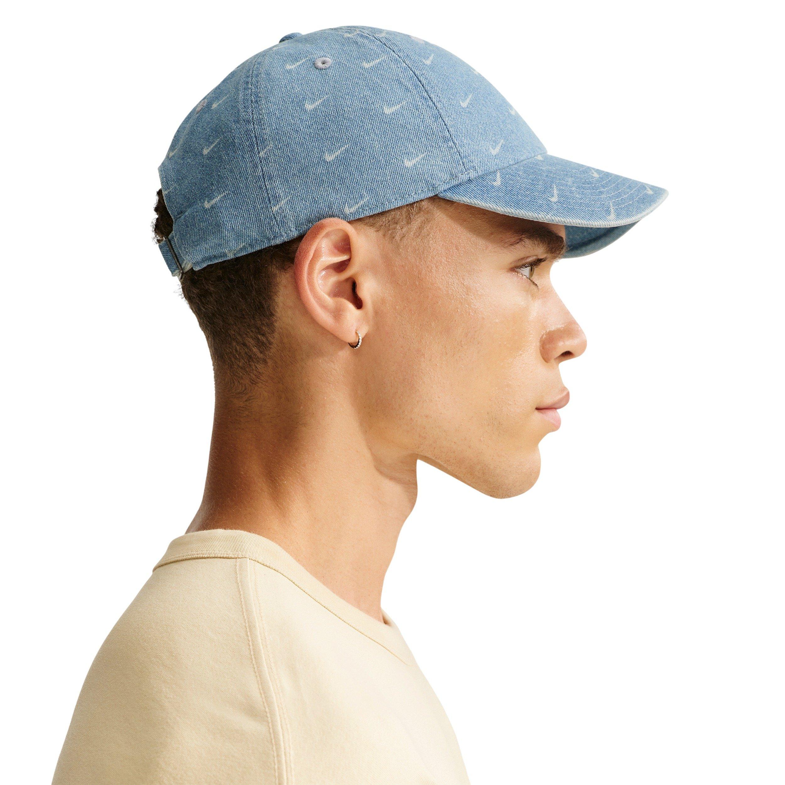 Nike Club Unstructured Denim Hat-Aegean Storm/Thunder Blue/White - BLUE/WHITE Thumbnail View 2