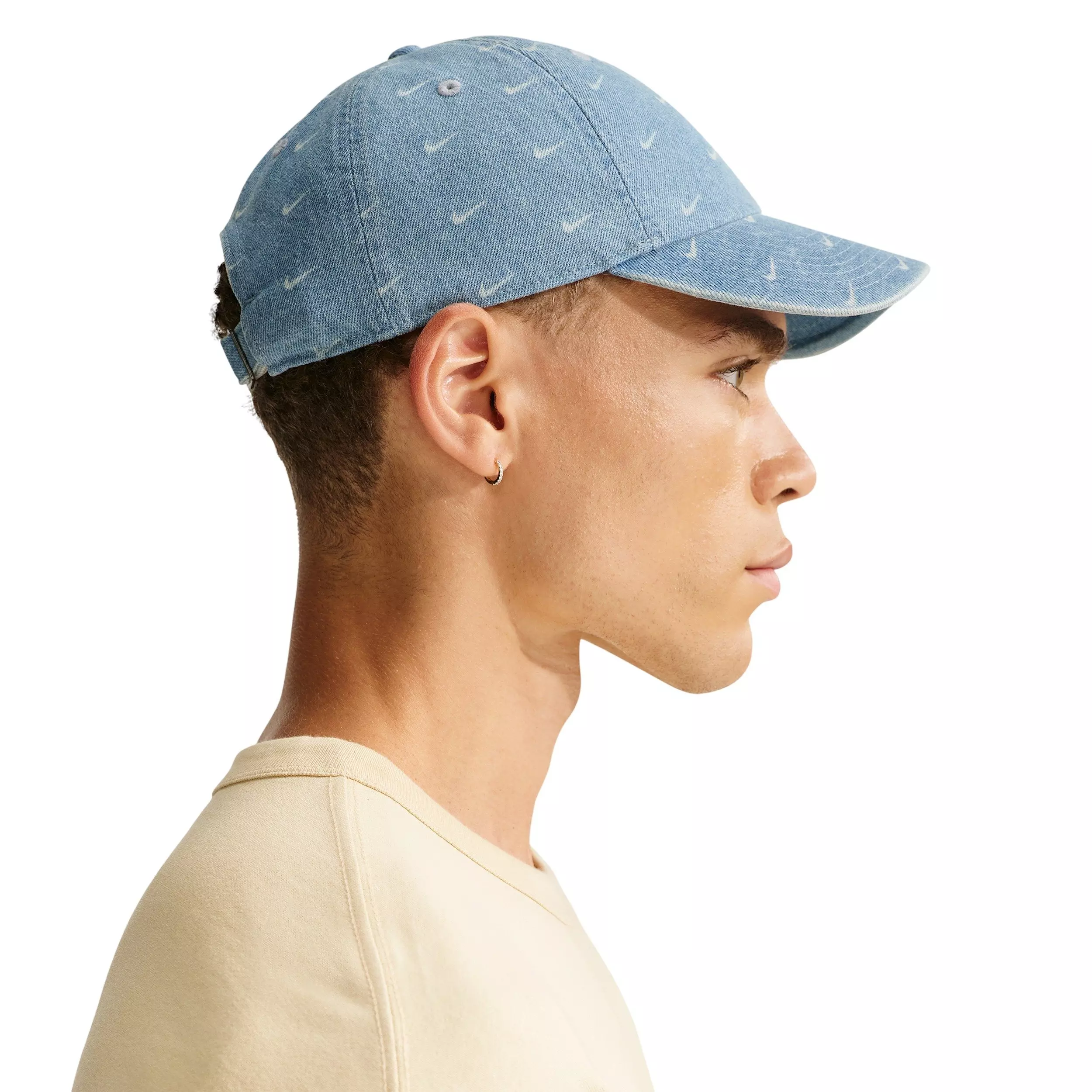 Nike Club Unstructured Denim Hat-Aegean Storm/Thunder Blue/White - BLUE/WHITE