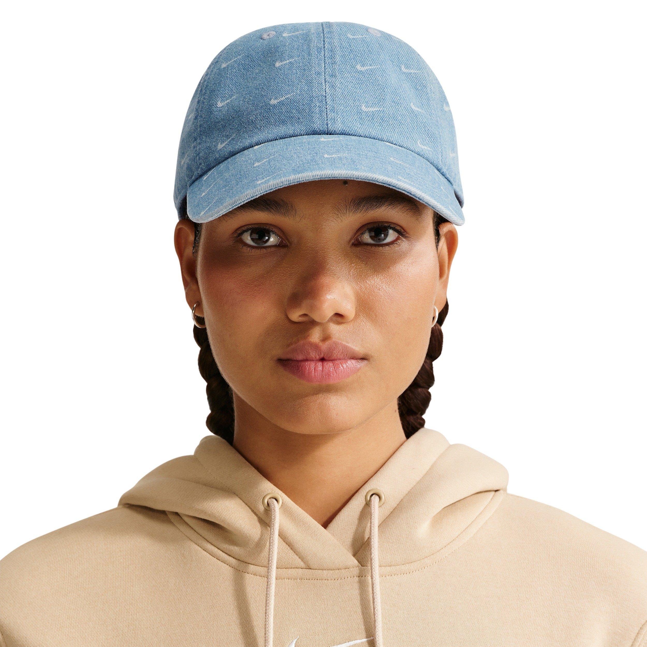 Nike Club Unstructured Denim Hat-Aegean Storm/Thunder Blue/White - BLUE/WHITE Thumbnail View 3