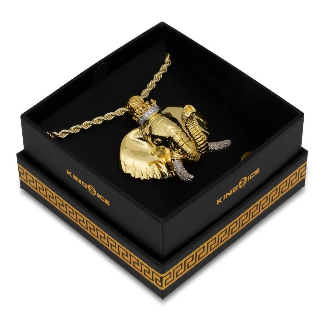 King Ice Elephant Necklace - GOLD