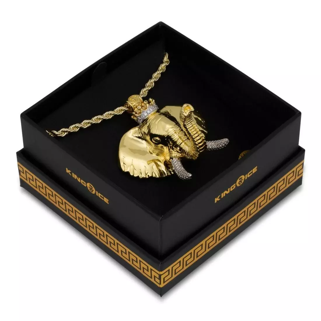 King Ice Elephant Necklace - GOLD