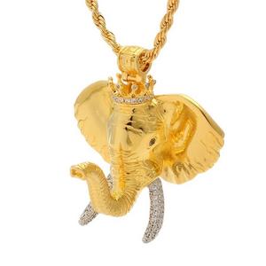 King Ice Elephant Necklace - GOLD