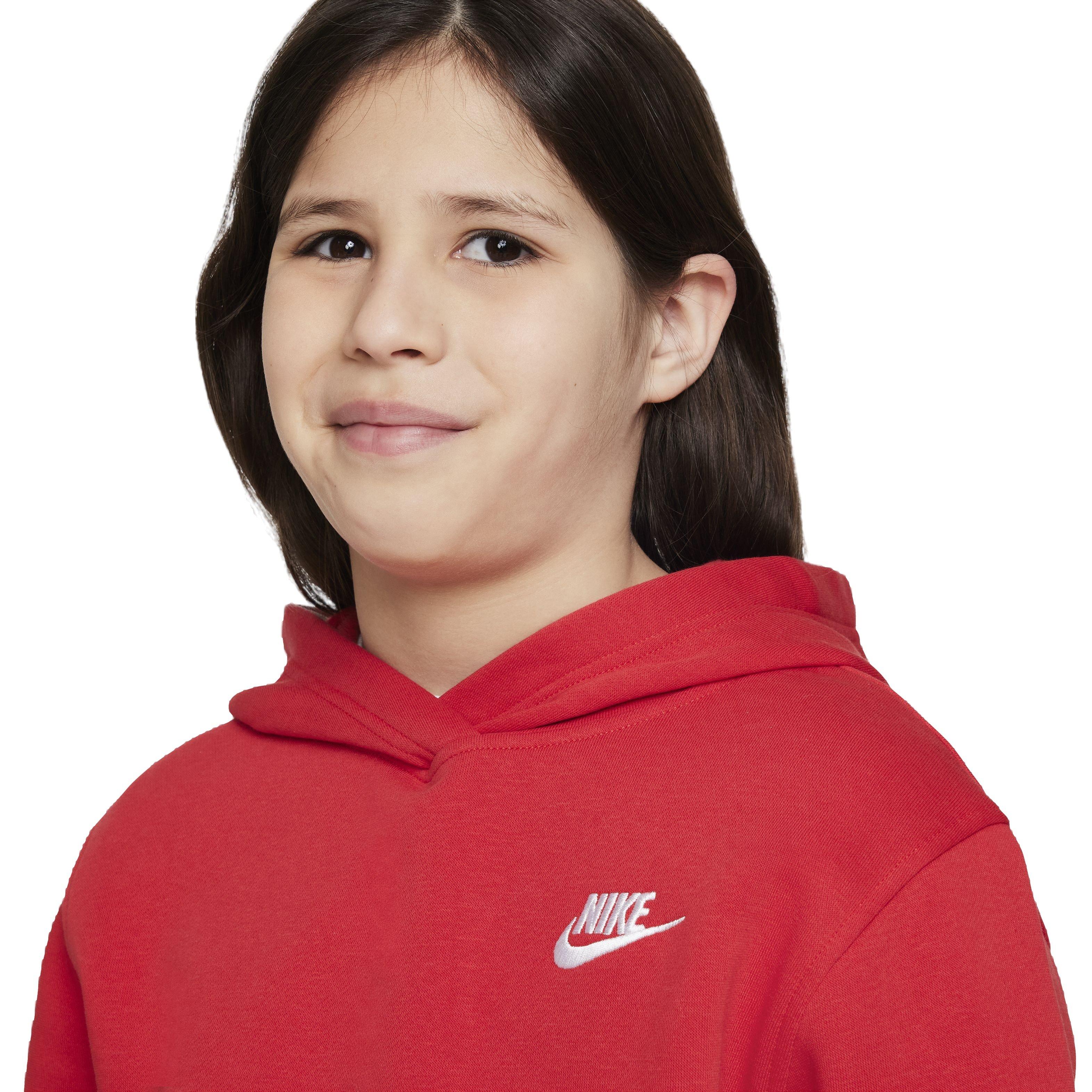 Nike Big Kids' Sportswear Club Fleece LBR Hoodie - Red - RED Thumbnail View 3
