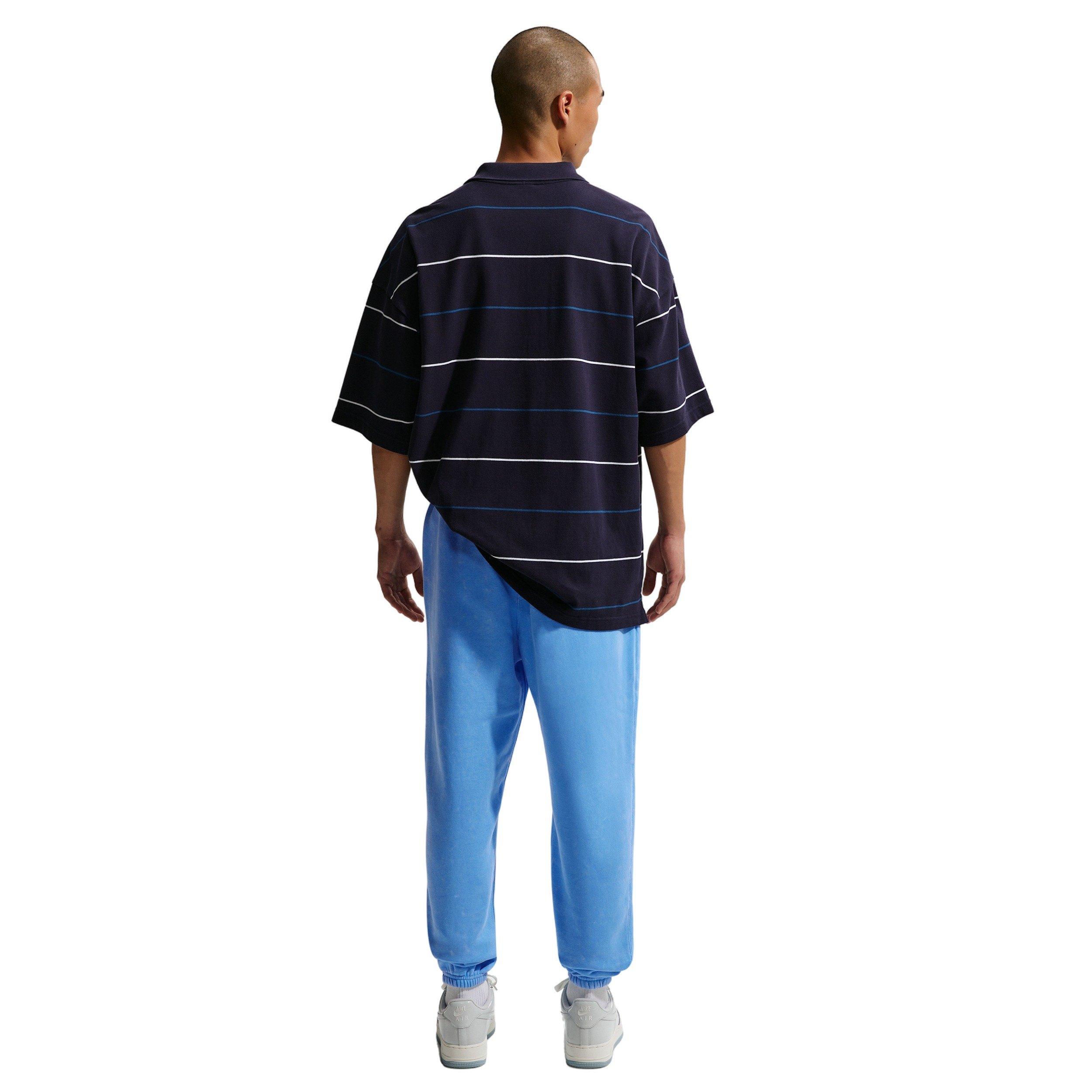 Nike Men's Sportswear Club BB Cuffed Fleece Washed Pants - BLUE Thumbnail View 4