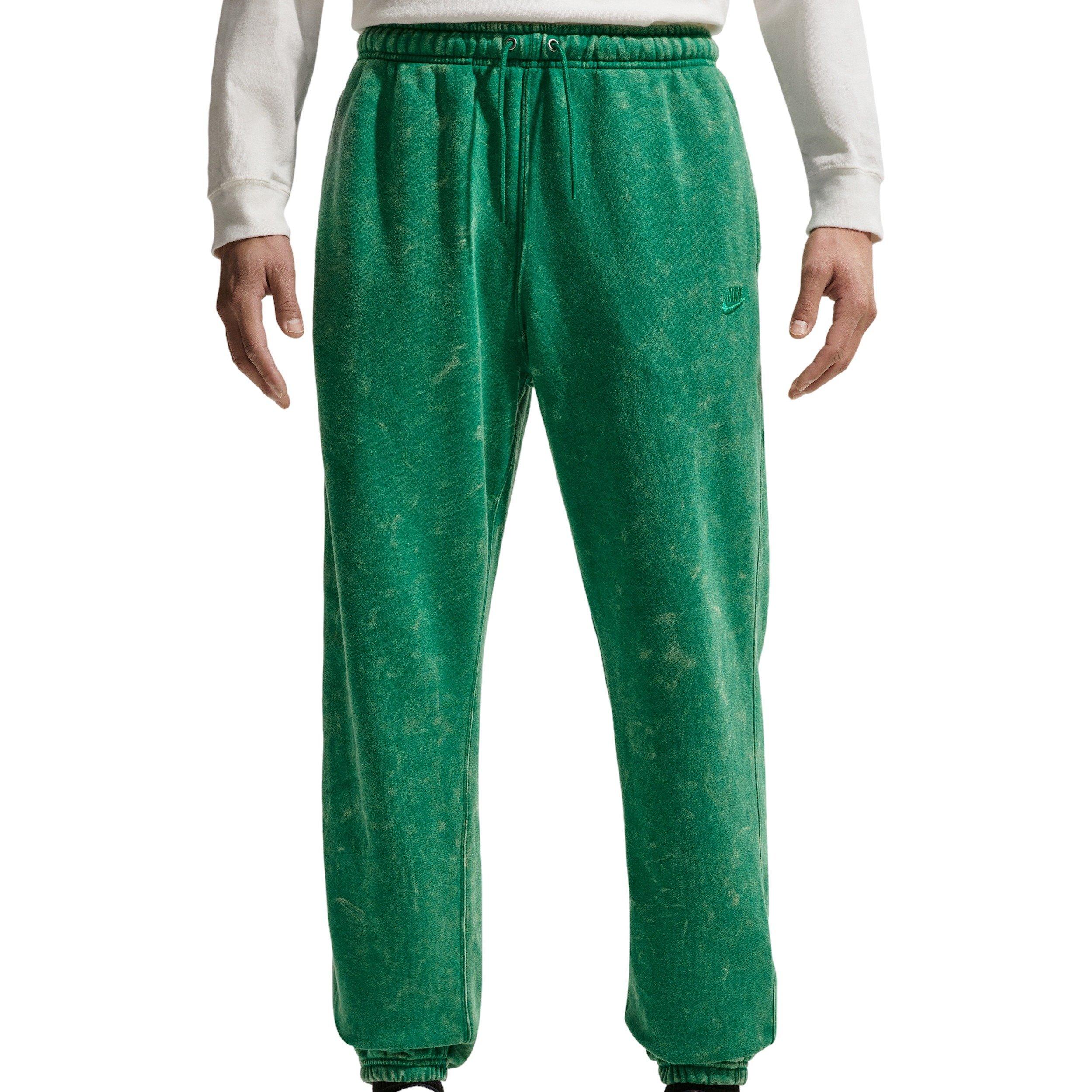 Nike Men's Sportswear Club BB Cuffed Fleece Washed Pants - GREEN Thumbnail View 1