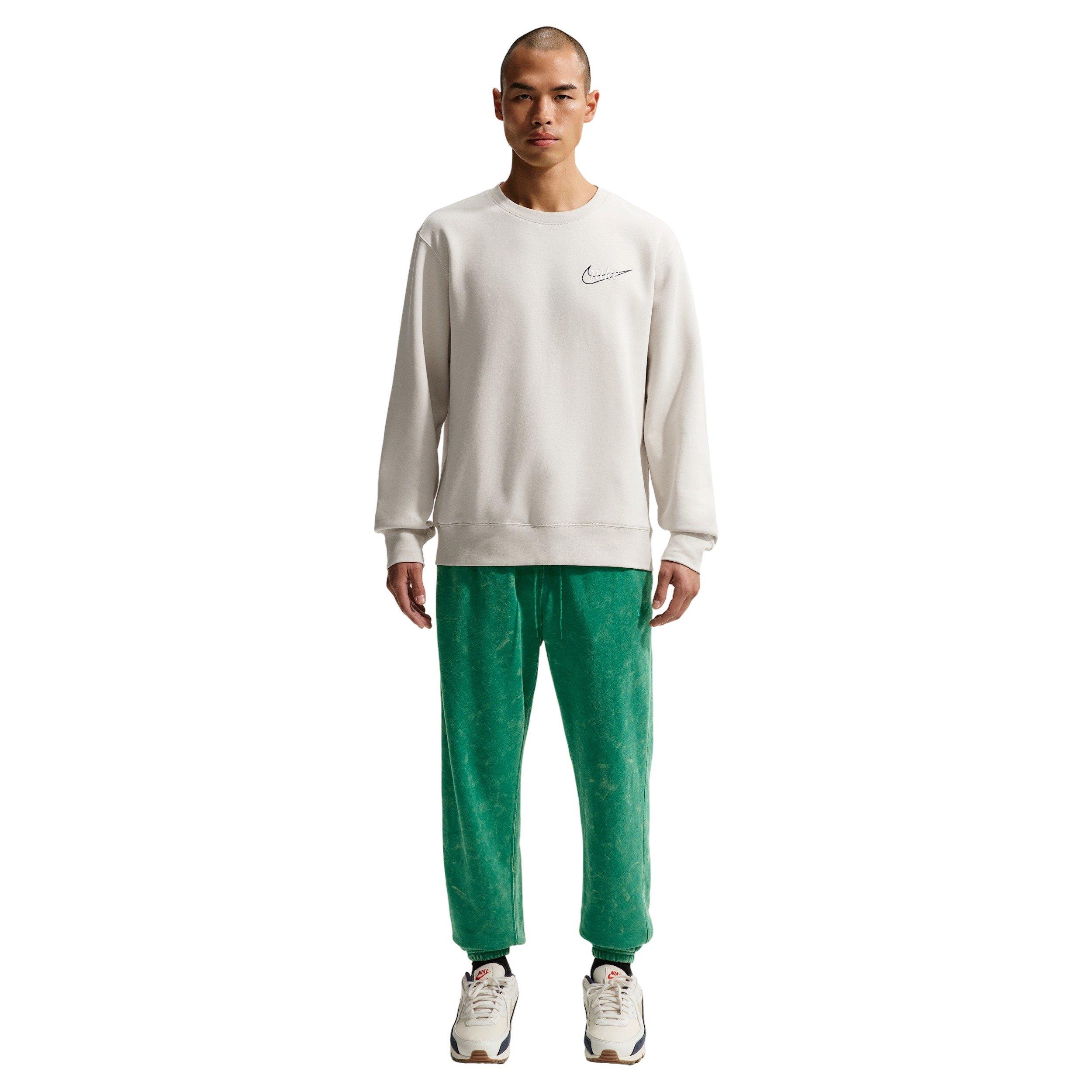 Nike Men's Sportswear Club BB Cuffed Fleece Washed Pants - GREEN Thumbnail View 4