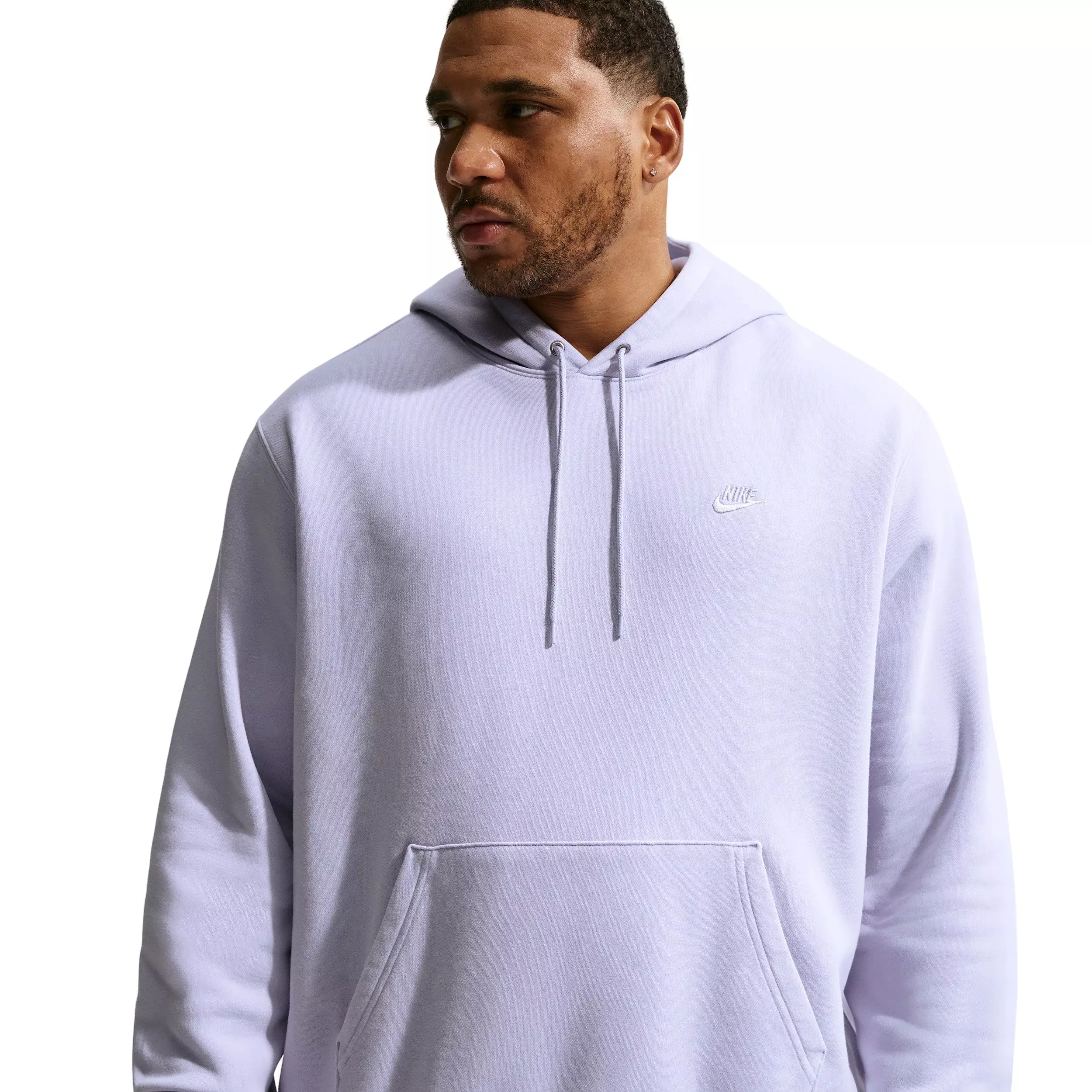 Nike Men's Sportswear Club Washed Fleece Hoodie - GHOST