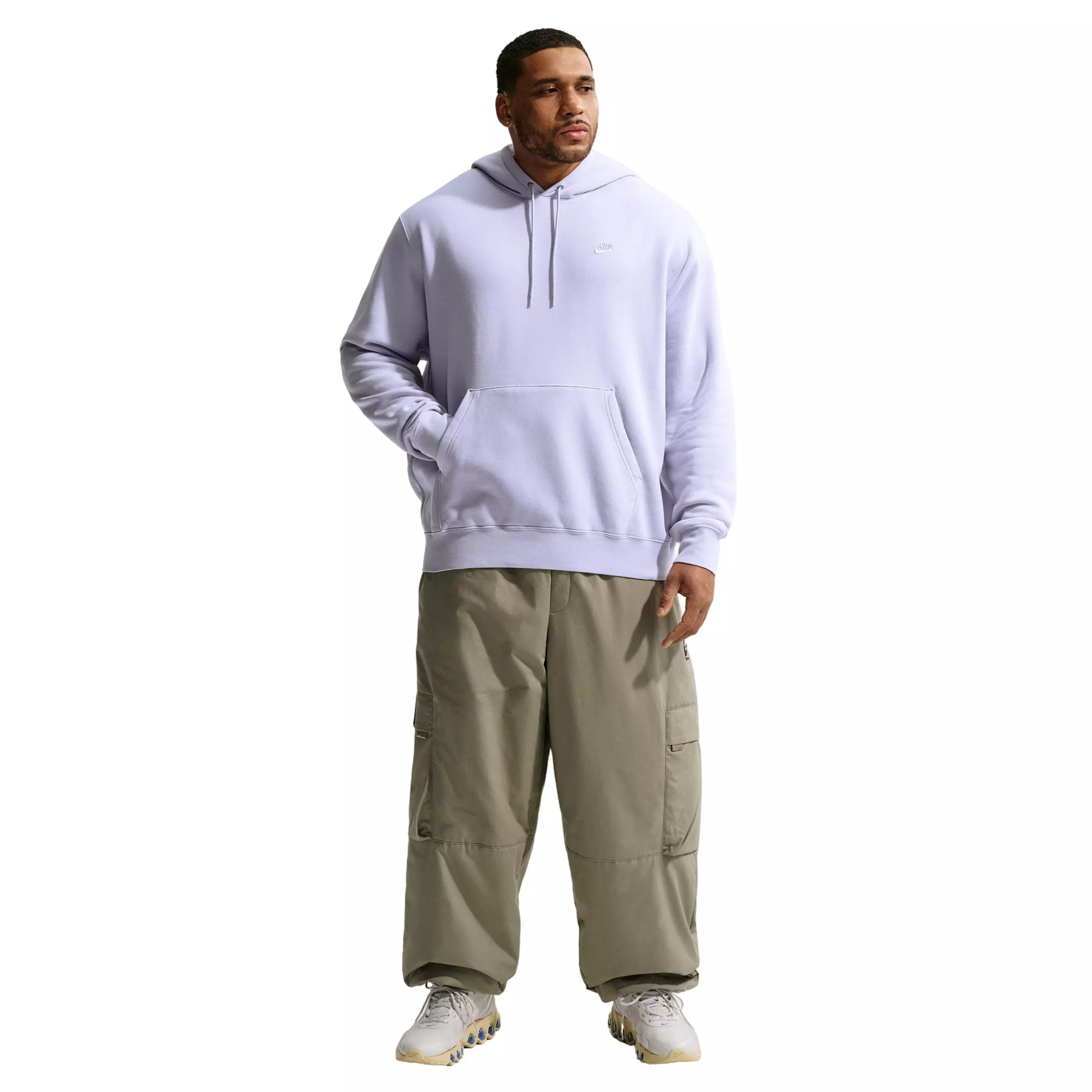 Nike Men's Sportswear Club Washed Fleece Hoodie - GHOST