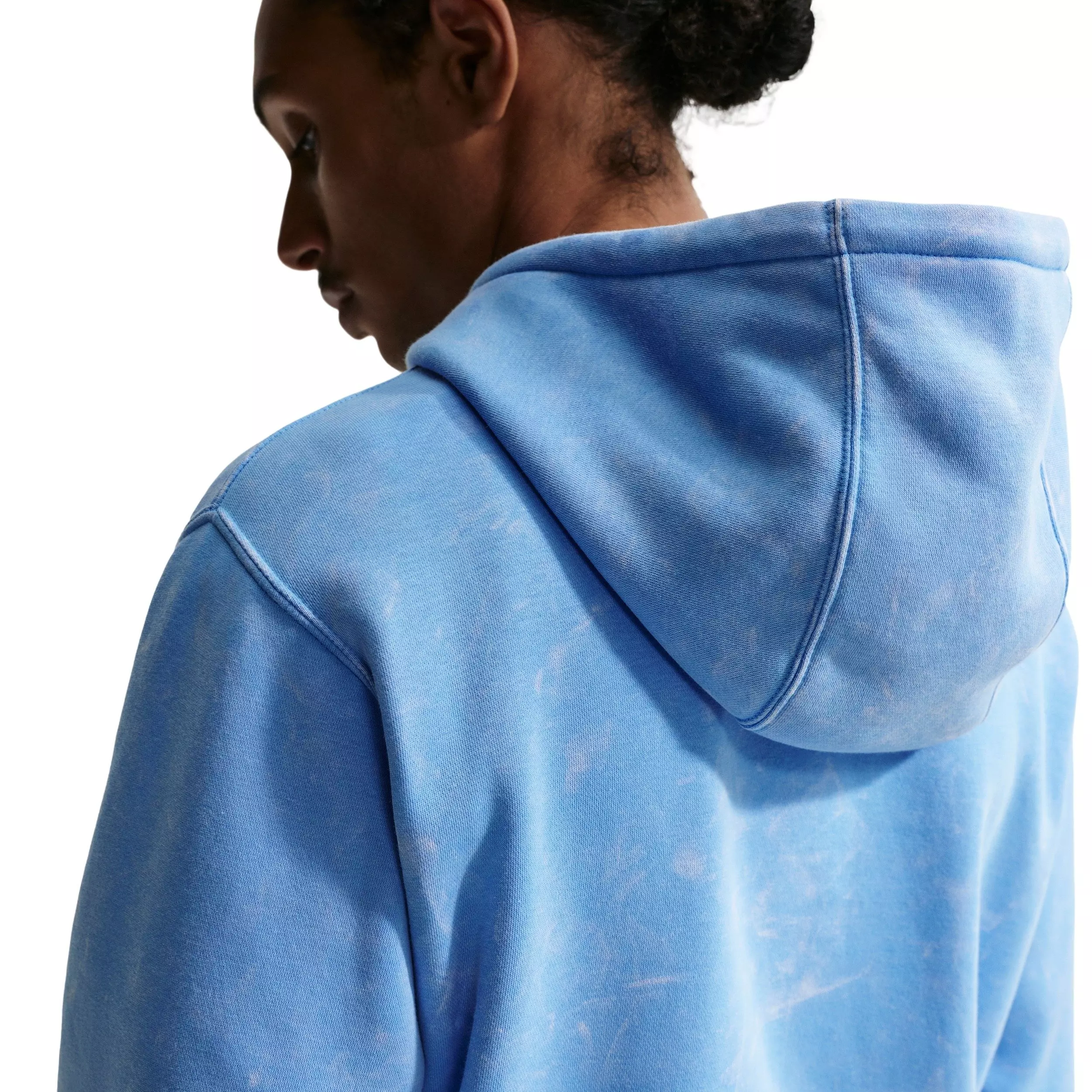 Nike Men's Sportswear Club Washed Fleece Hoodie - BLUE