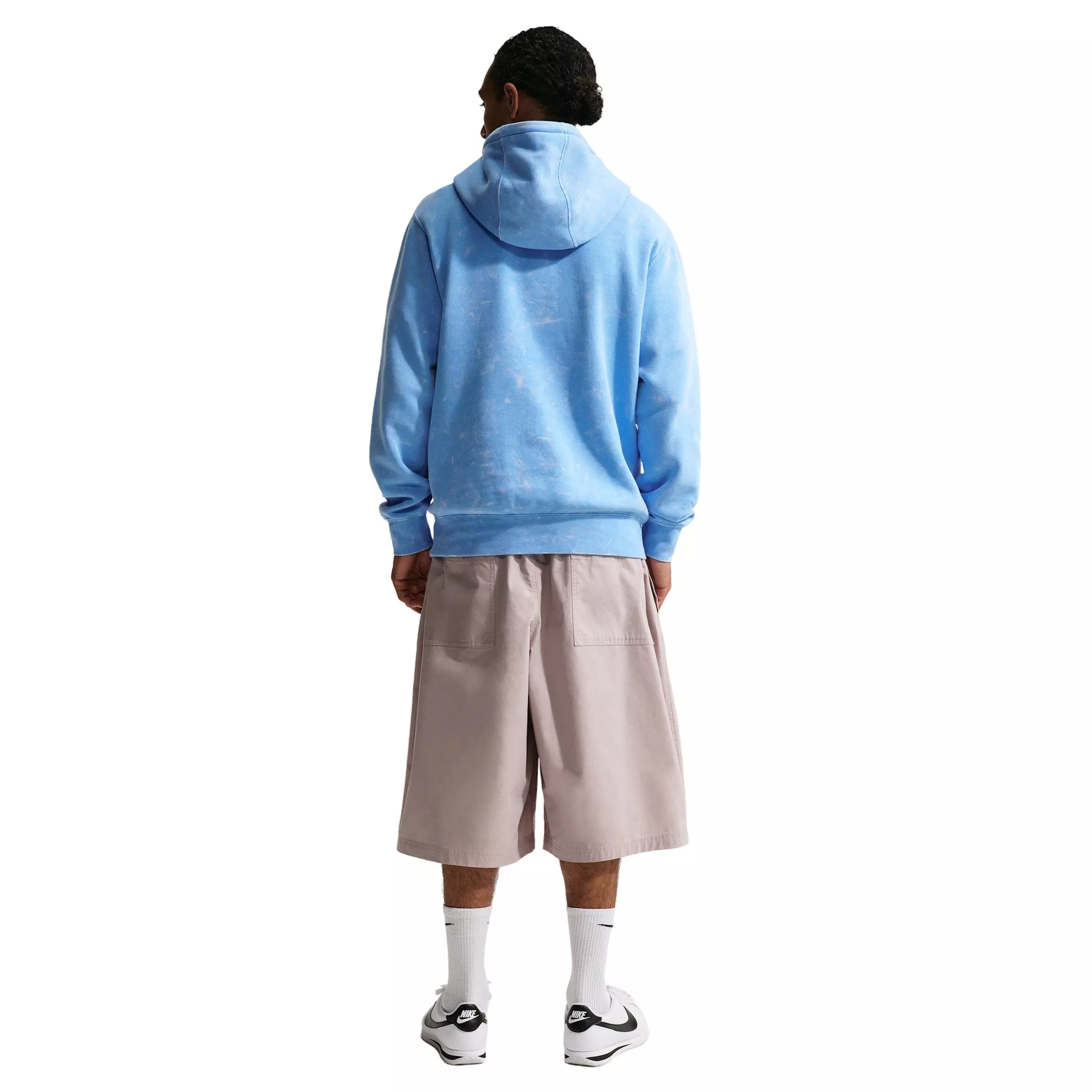 Nike Men's Sportswear Club Washed Fleece Hoodie - BLUE
