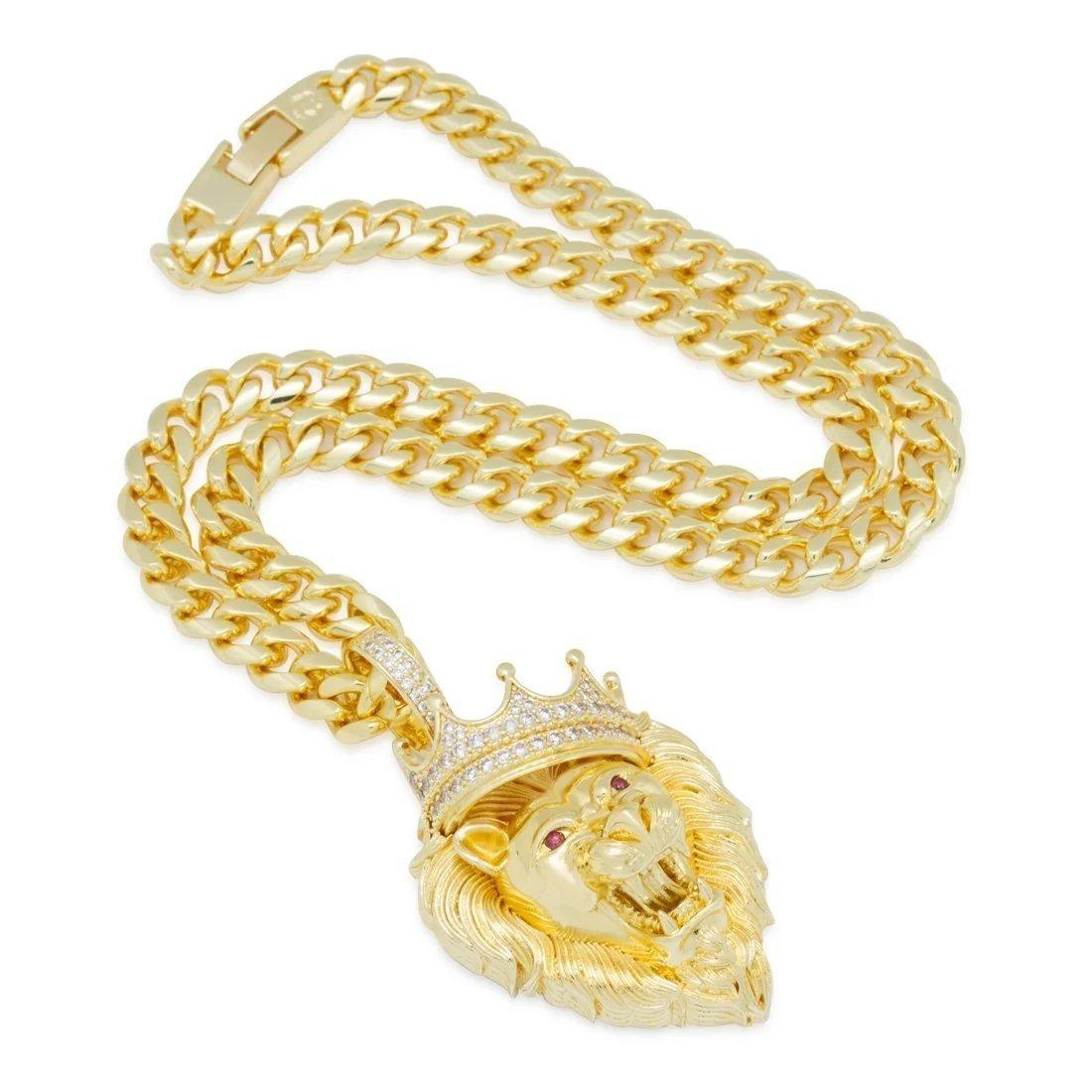 King Ice Classic Roaring Lion Necklace - GOLD