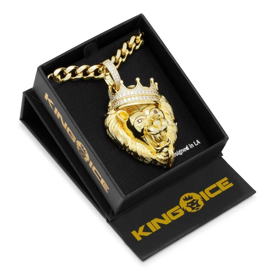 King Ice Classic Roaring Lion Necklace - GOLD