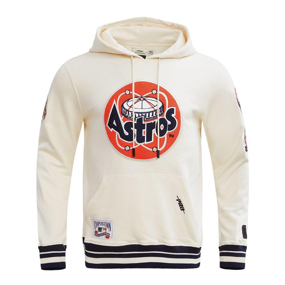 Pro Standard Men's MLB Houston Astros Retro Classic Fleece Pullover Hoodie - Eggshell/Navy - EGGSHELL/NAVY Thumbnail View 1