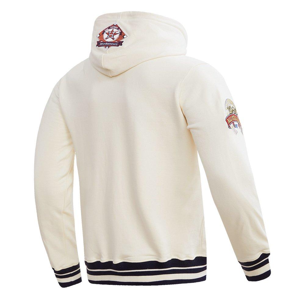 Pro Standard Men's MLB Houston Astros Retro Classic Fleece Pullover Hoodie -Eggshell/Navy - EGGSHELL/NAVY Thumbnail View 4