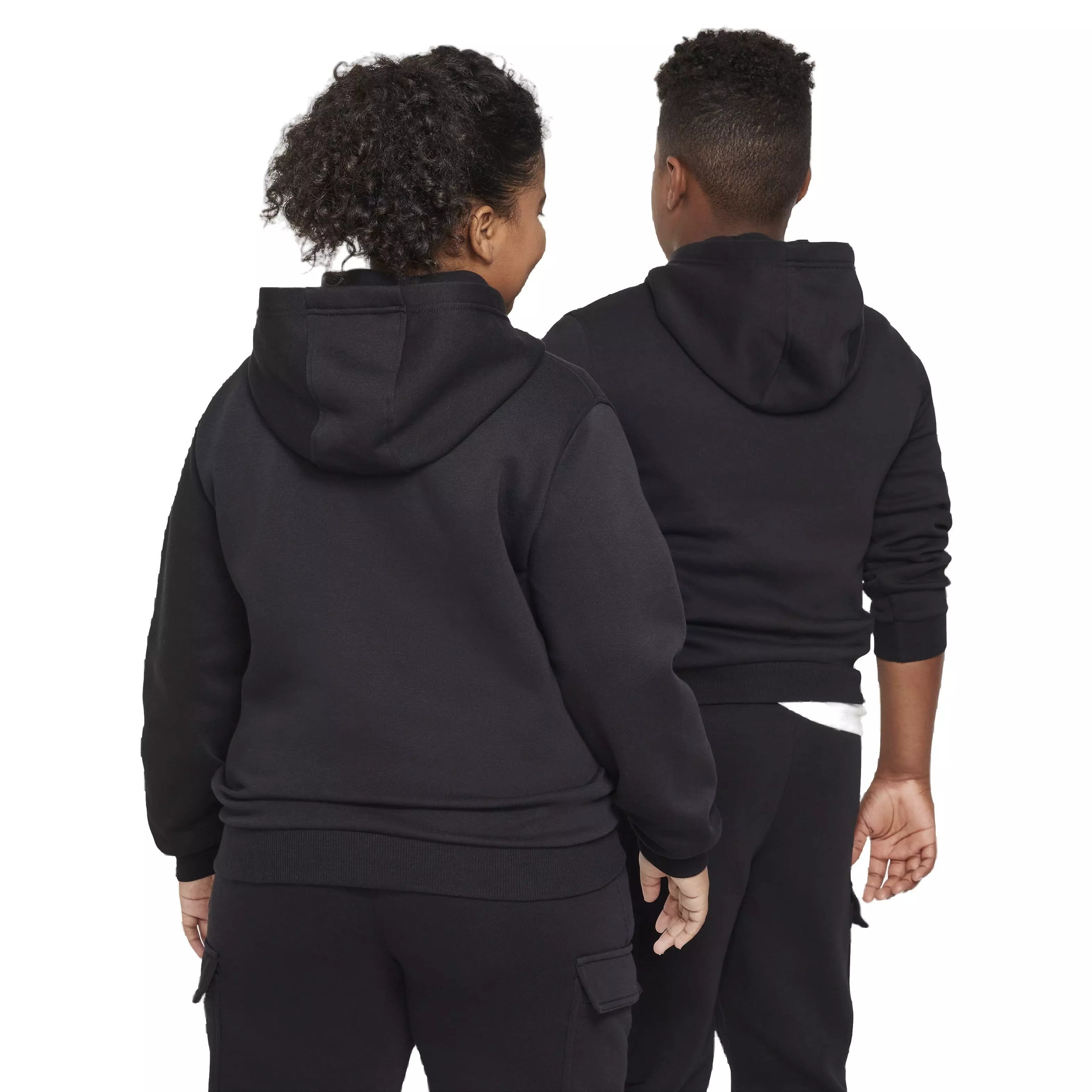 Nike Big Kids' Sportswear Club LBR Fleece Hoodie -Black - BLACK