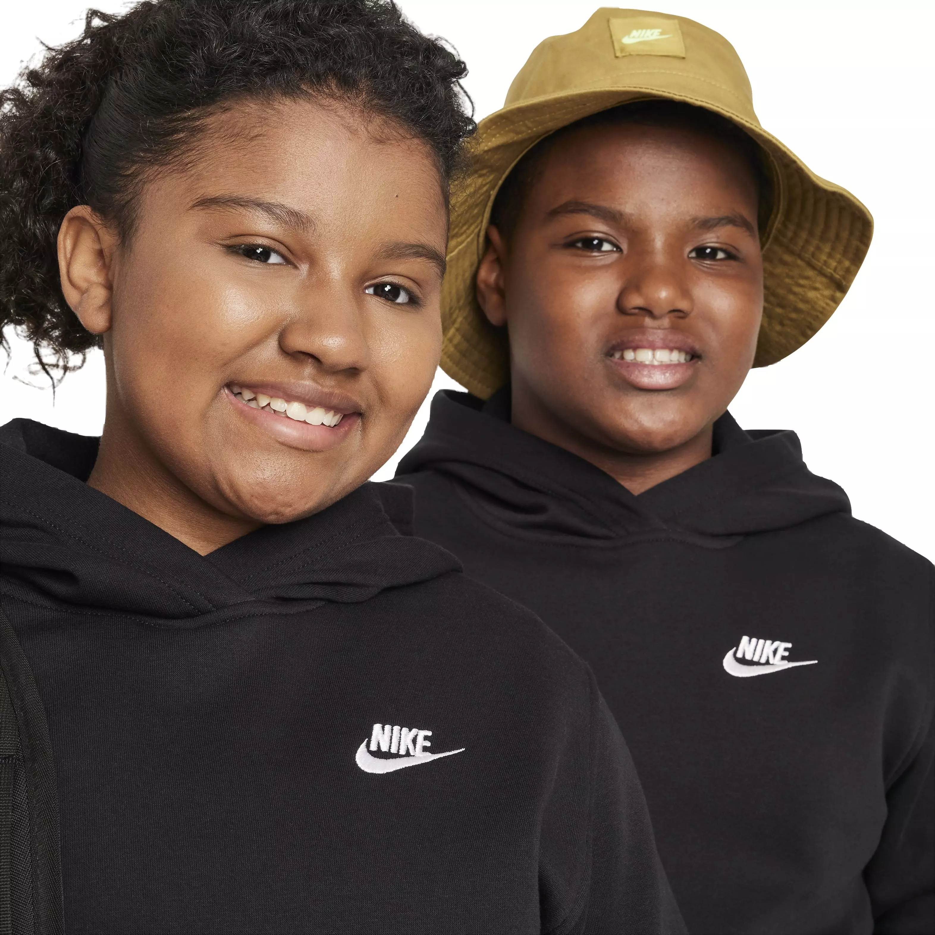 Nike Big Kids' Sportswear Club LBR Fleece Hoodie -Black - BLACK