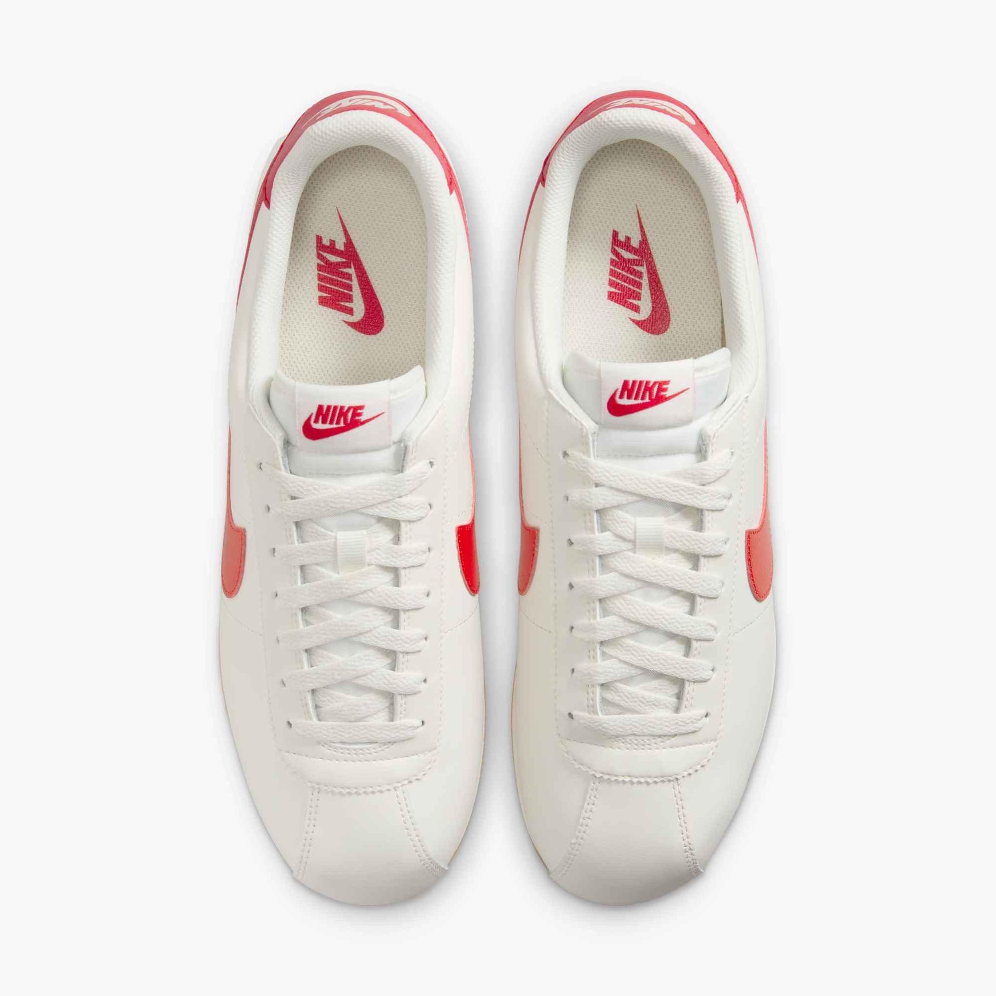 Nike Cortez Leather "Sail/Gum Yellow/University Red" Men's Shoe - SAIL/GUM/RED Thumbnail View 3