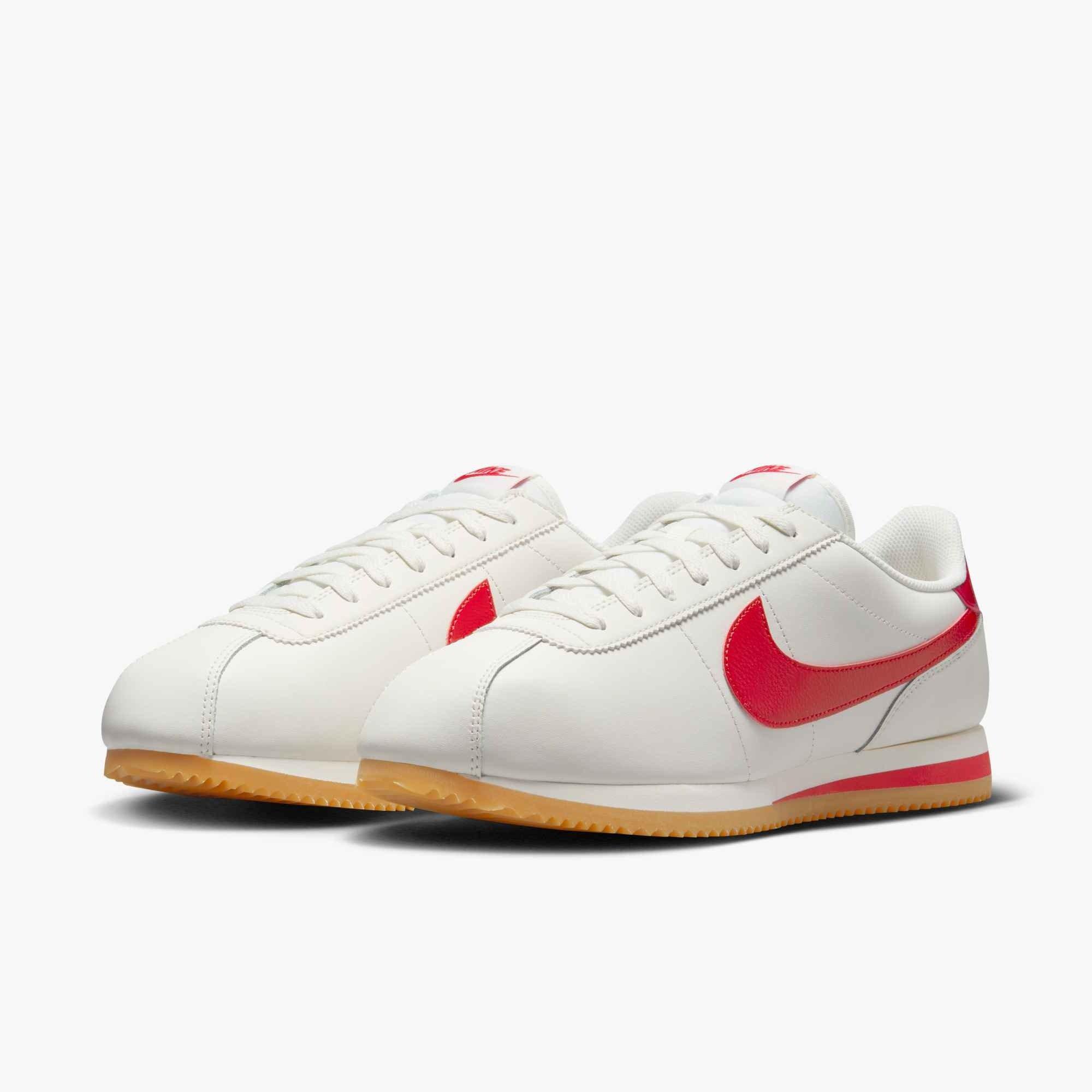 Nike Cortez Leather "Sail/Gum Yellow/University Red" Men's Shoe - SAIL/GUM/RED Thumbnail View 4