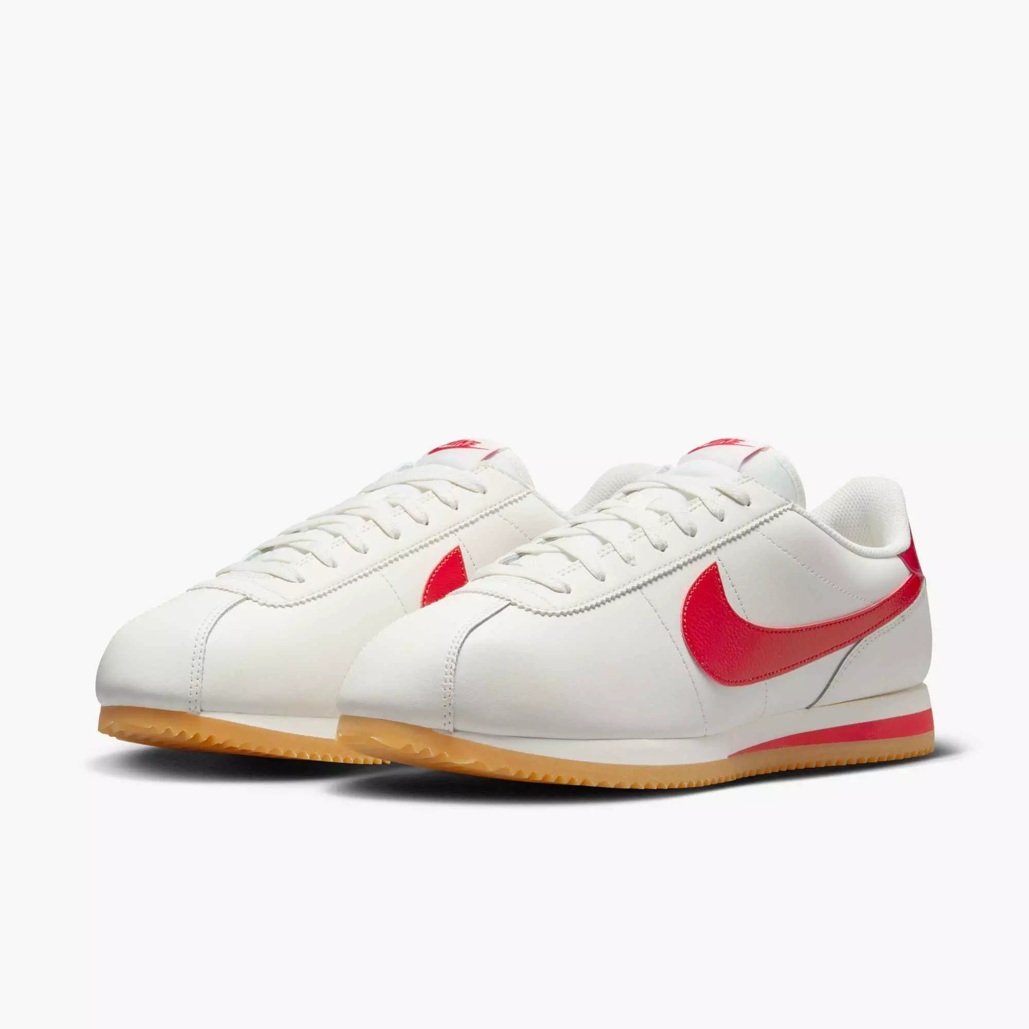 Nike Cortez Leather "Sail/Gum Yellow/University Red" Men's Shoe - SAIL/GUM/RED