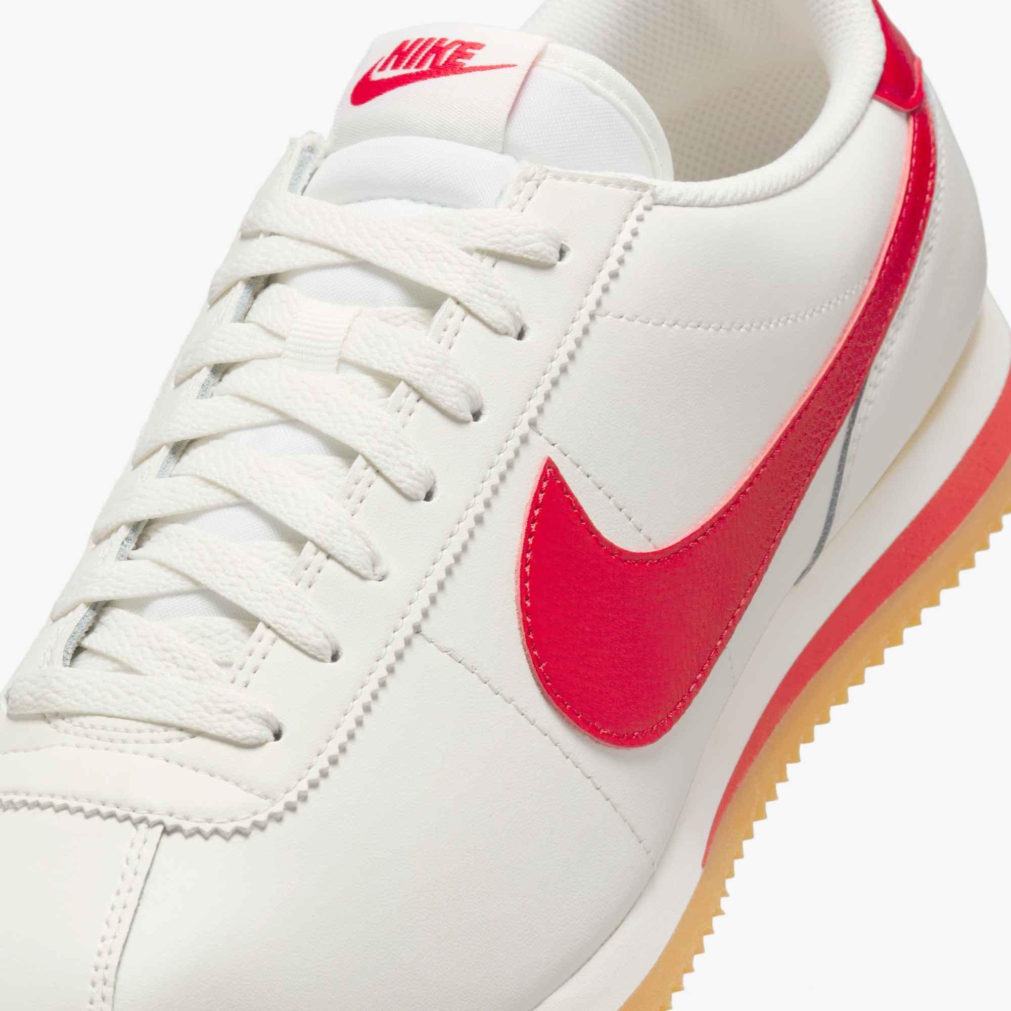 Nike Cortez Leather "Sail/Gum Yellow/University Red" Men's Shoe - SAIL/GUM/RED Thumbnail View 7