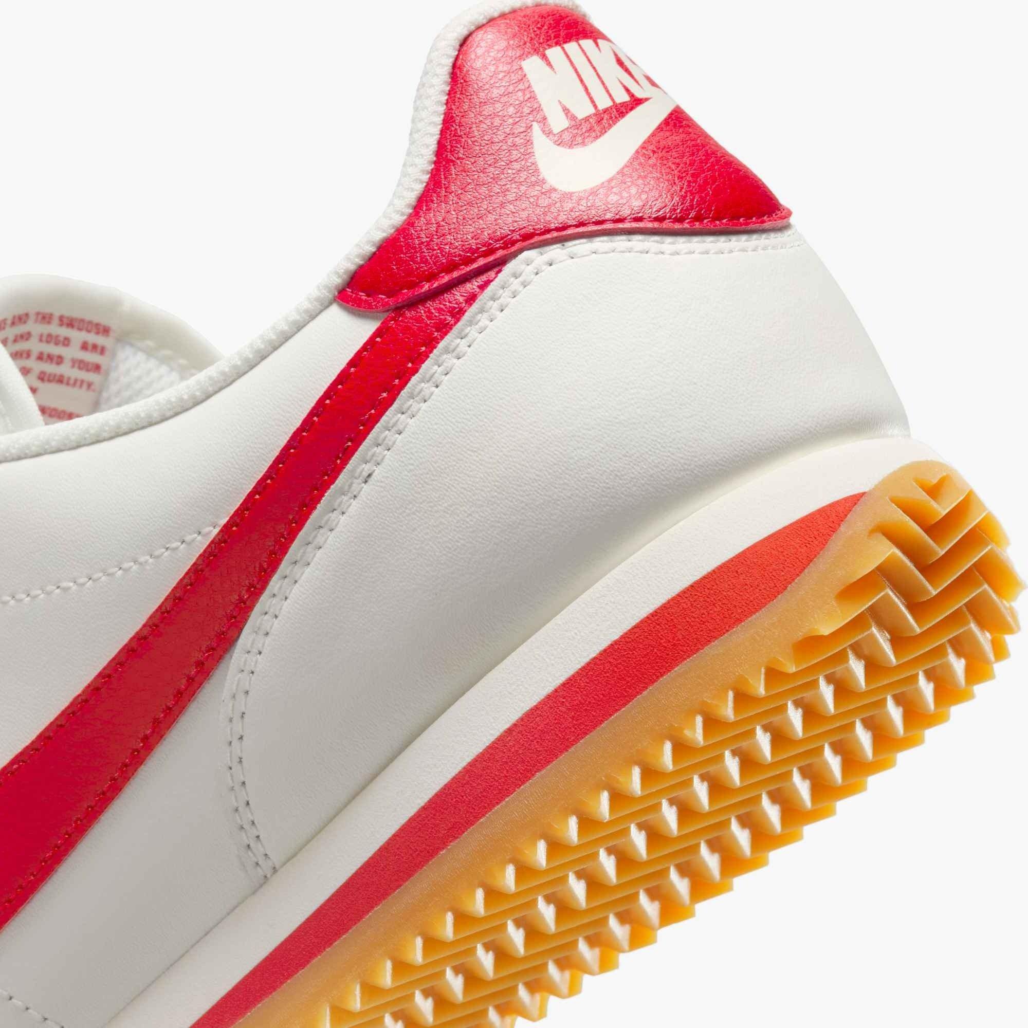 Nike Cortez Leather "Sail/Gum Yellow/University Red" Men's Shoe - SAIL/GUM/RED Thumbnail View 8