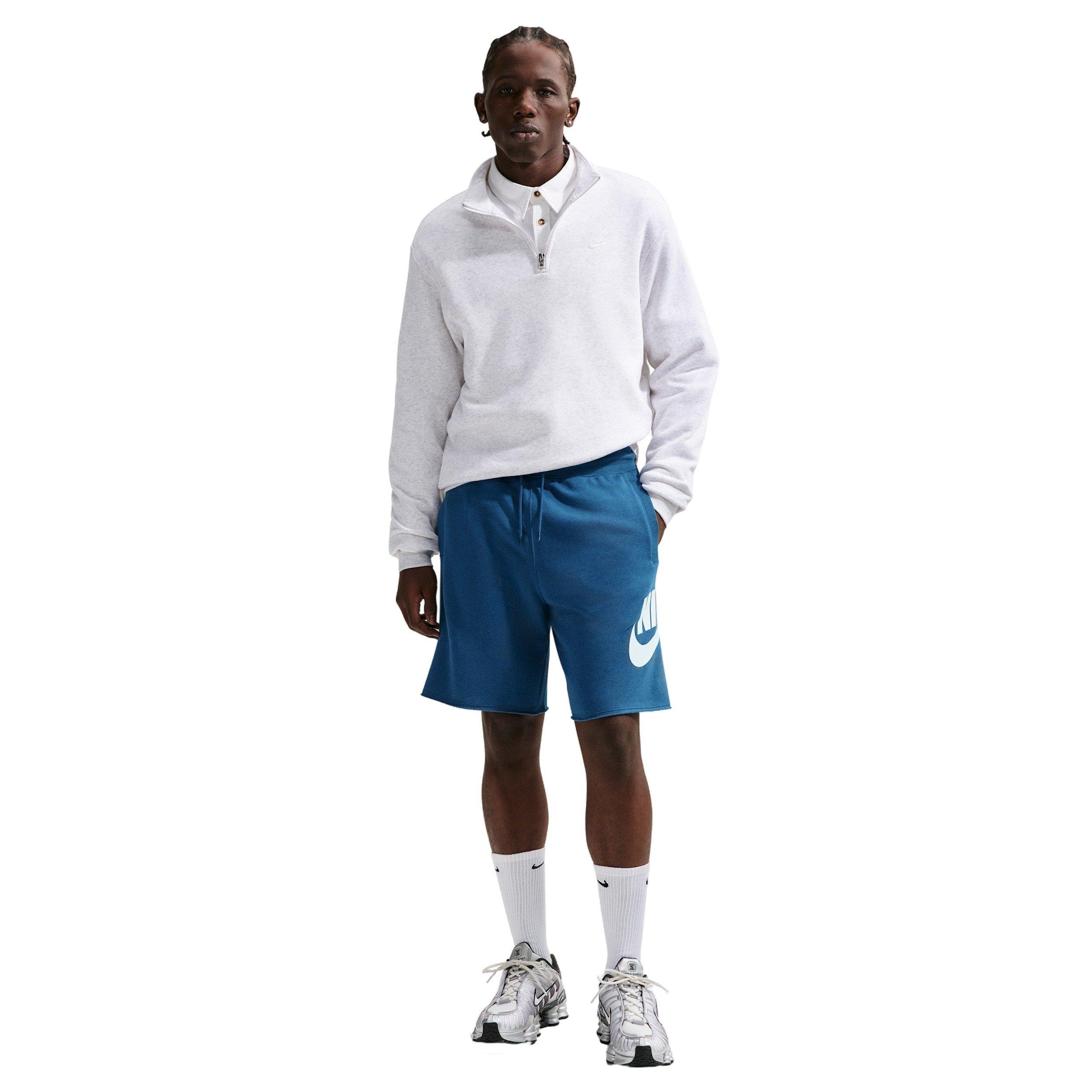 Nike Men's Club Alumni French Terry Shorts - BLUE Thumbnail View 4