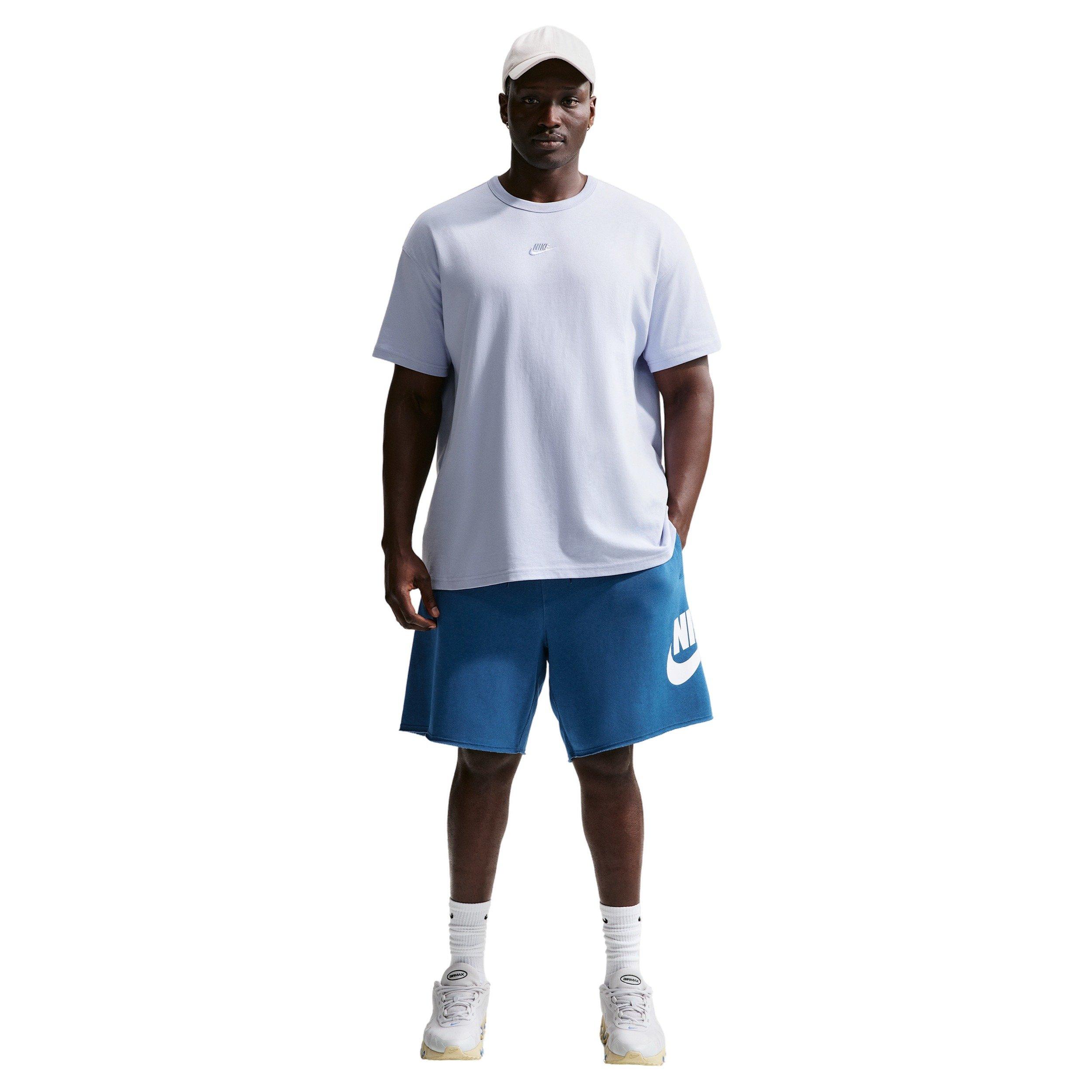 Nike Men's Club Alumni French Terry Shorts - BLUE Thumbnail View 6