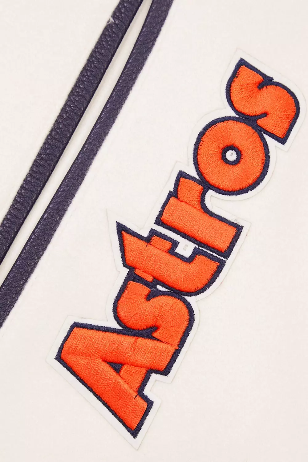 Pro Standard Men's MLB Houston Astros Retro Classic Rib Wool Varsity Jacket -Eggshell/Navy - EGGSHELL/NAVY