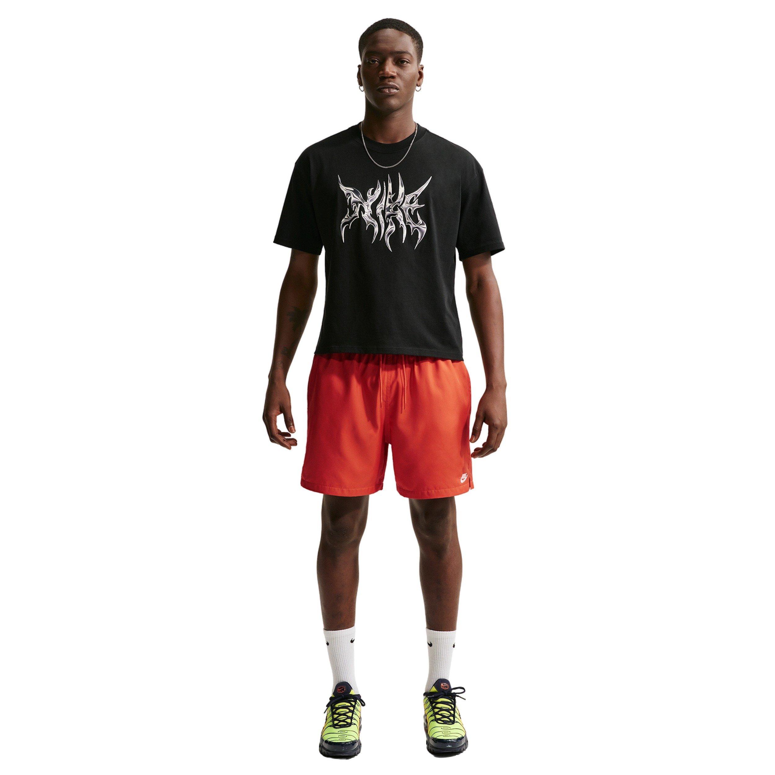 Nike Men's Club Woven Relaxed Flow Shorts - ORANGE Thumbnail View 4