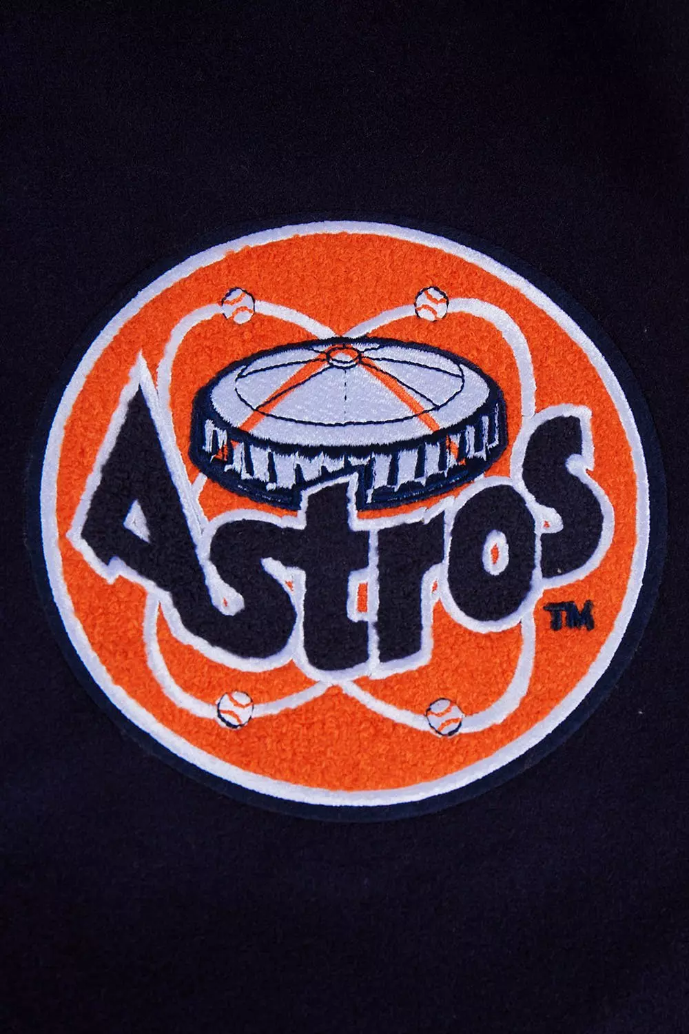 Pro Standard Men's MLB Houston Astros Retro Classic Rib Wool Varsity Jacket - Navy/Orange - NAVY/ORANGE