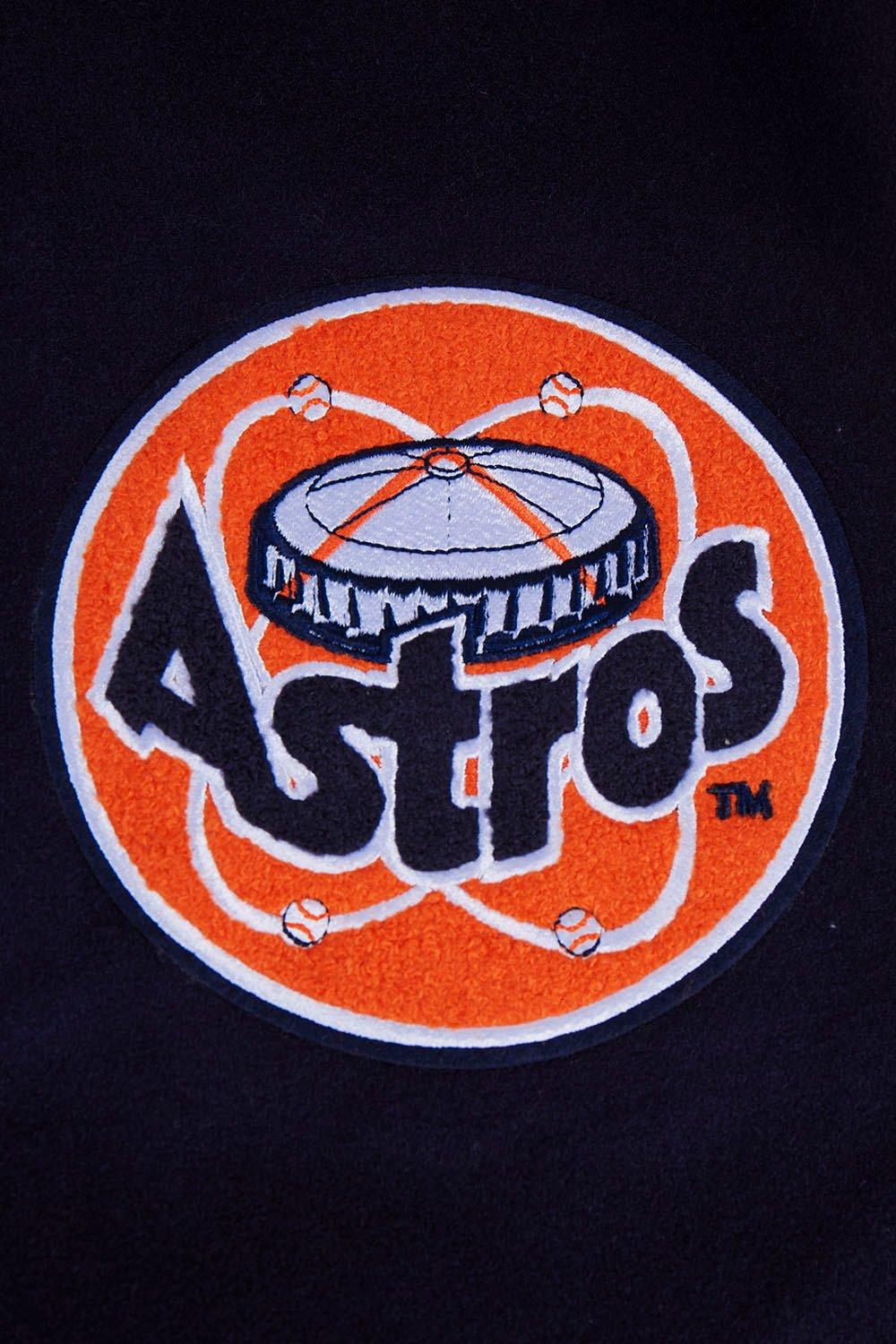 Pro Standard Men's MLB Houston Astros Retro Classic Rib Wool Varsity Jacket -Navy/Orange - NAVY/ORANGE Thumbnail View 6