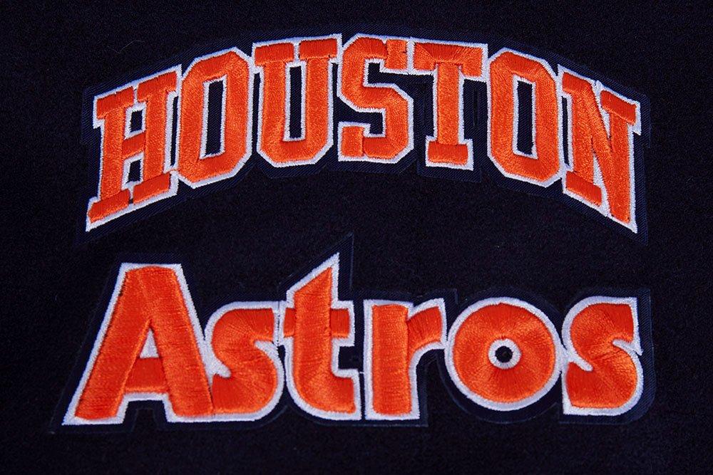 Pro Standard Men's MLB Houston Astros Retro Classic Rib Wool Varsity Jacket - Navy/Orange - NAVY/ORANGE Thumbnail View 7