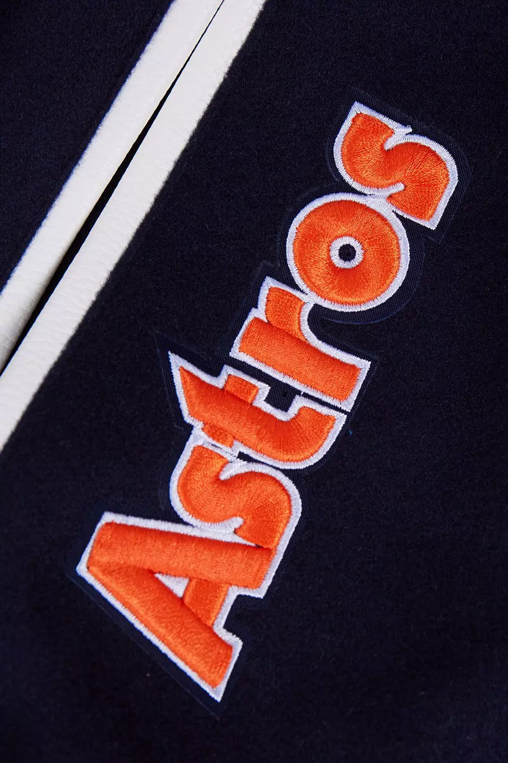 Pro Standard Men's MLB Houston Astros Retro Classic Rib Wool Varsity Jacket -Navy/Orange - NAVY/ORANGE