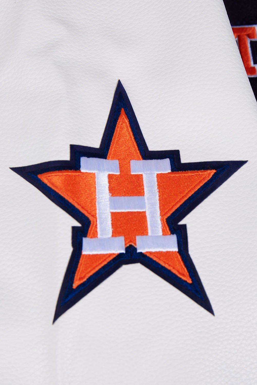 Pro Standard Men's MLB Houston Astros Retro Classic Rib Wool Varsity Jacket - Navy/Orange - NAVY/ORANGE Thumbnail View 9