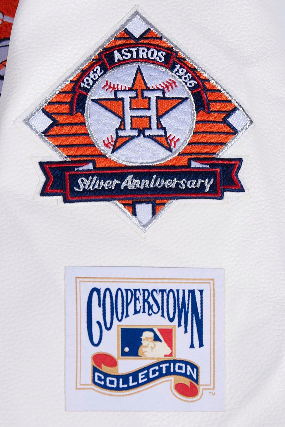 Pro Standard Men's MLB Houston Astros Retro Classic Rib Wool Varsity Jacket -Navy/Orange - NAVY/ORANGE Thumbnail View 10