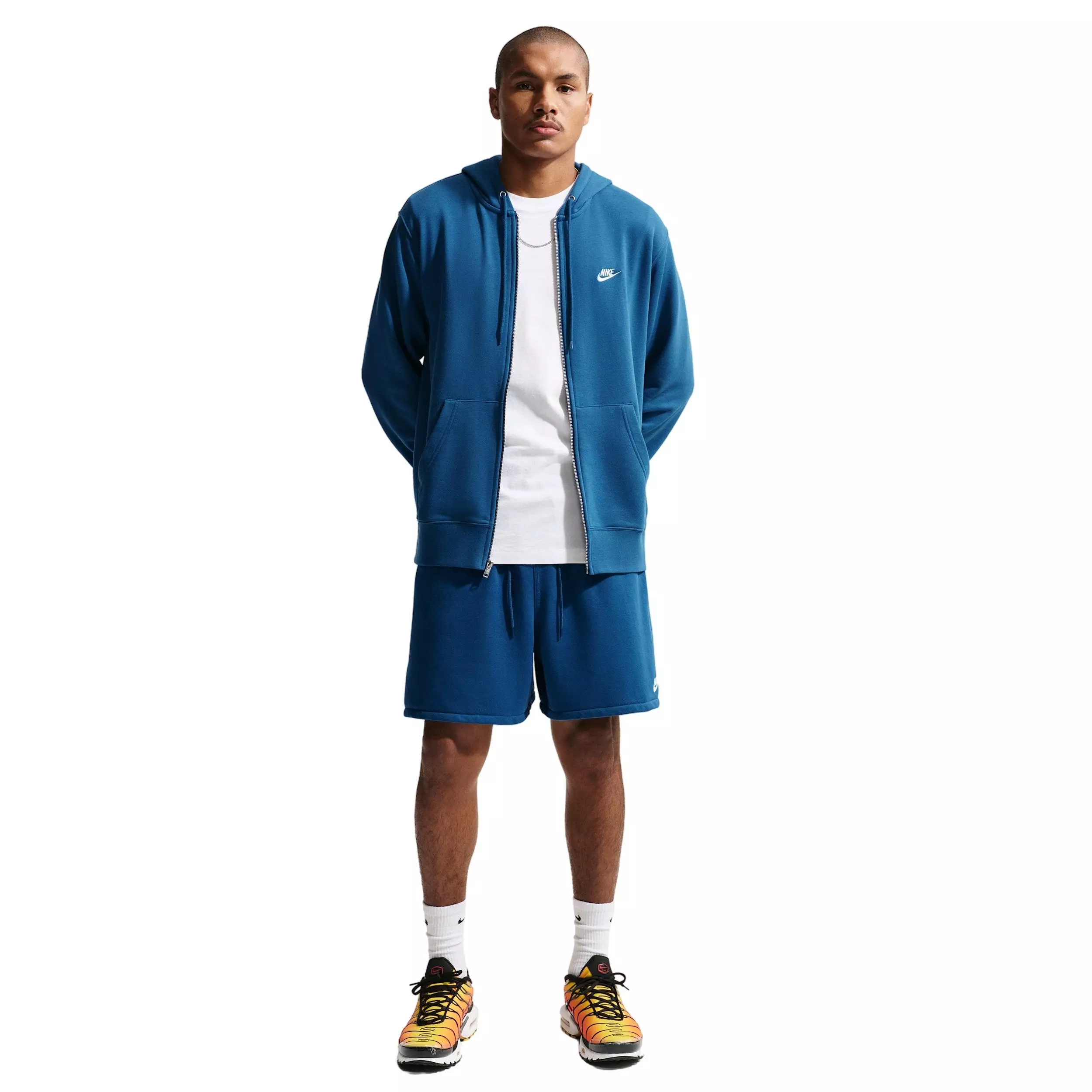Nike Men's Club French Terry Flow Shorts -Blue - BLUE