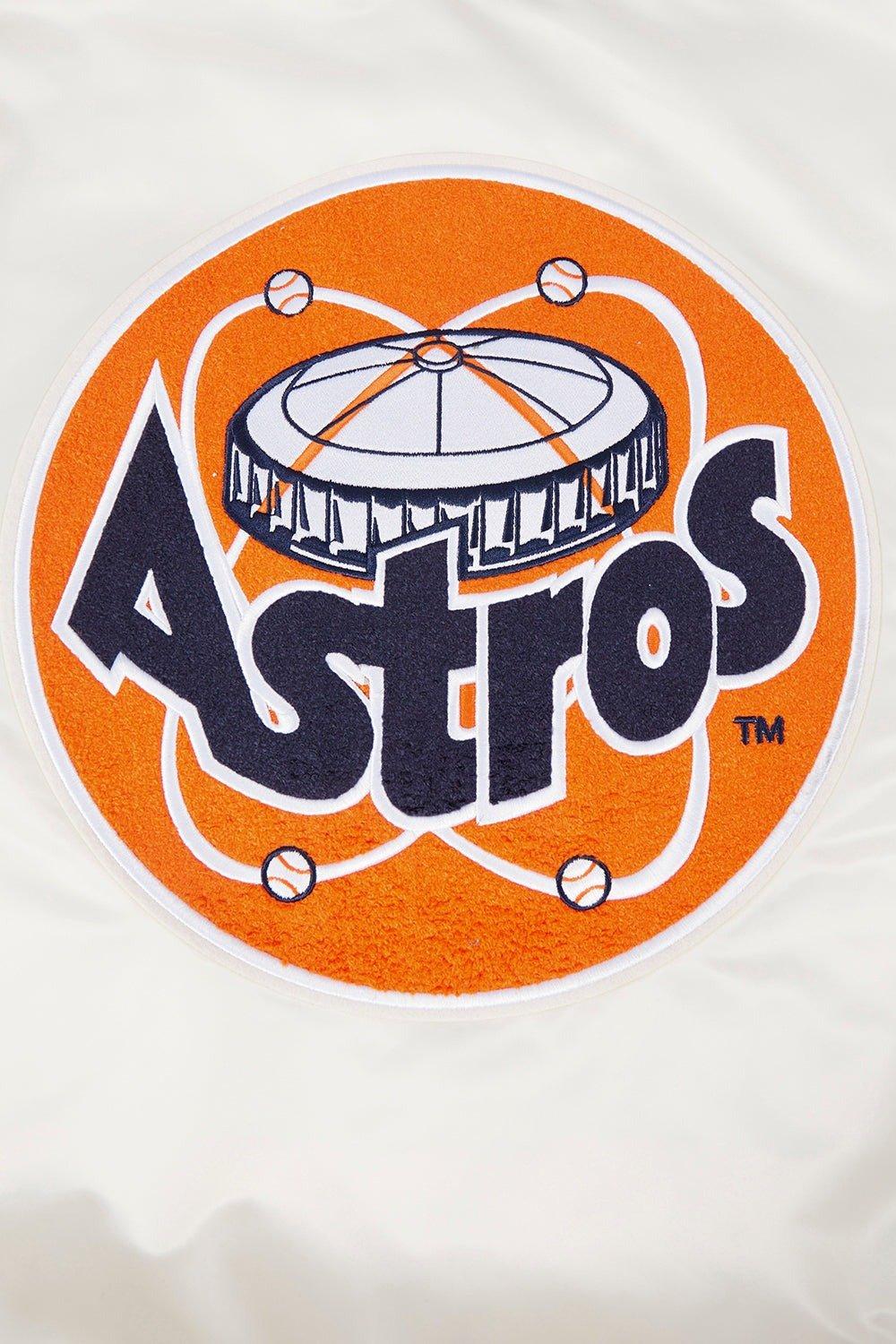 Pro Standard Men's MLB Houston Astros Retro Classic Rib Satin Jacket - Eggshell/Navy - EGGSHELL/NAVY Thumbnail View 5