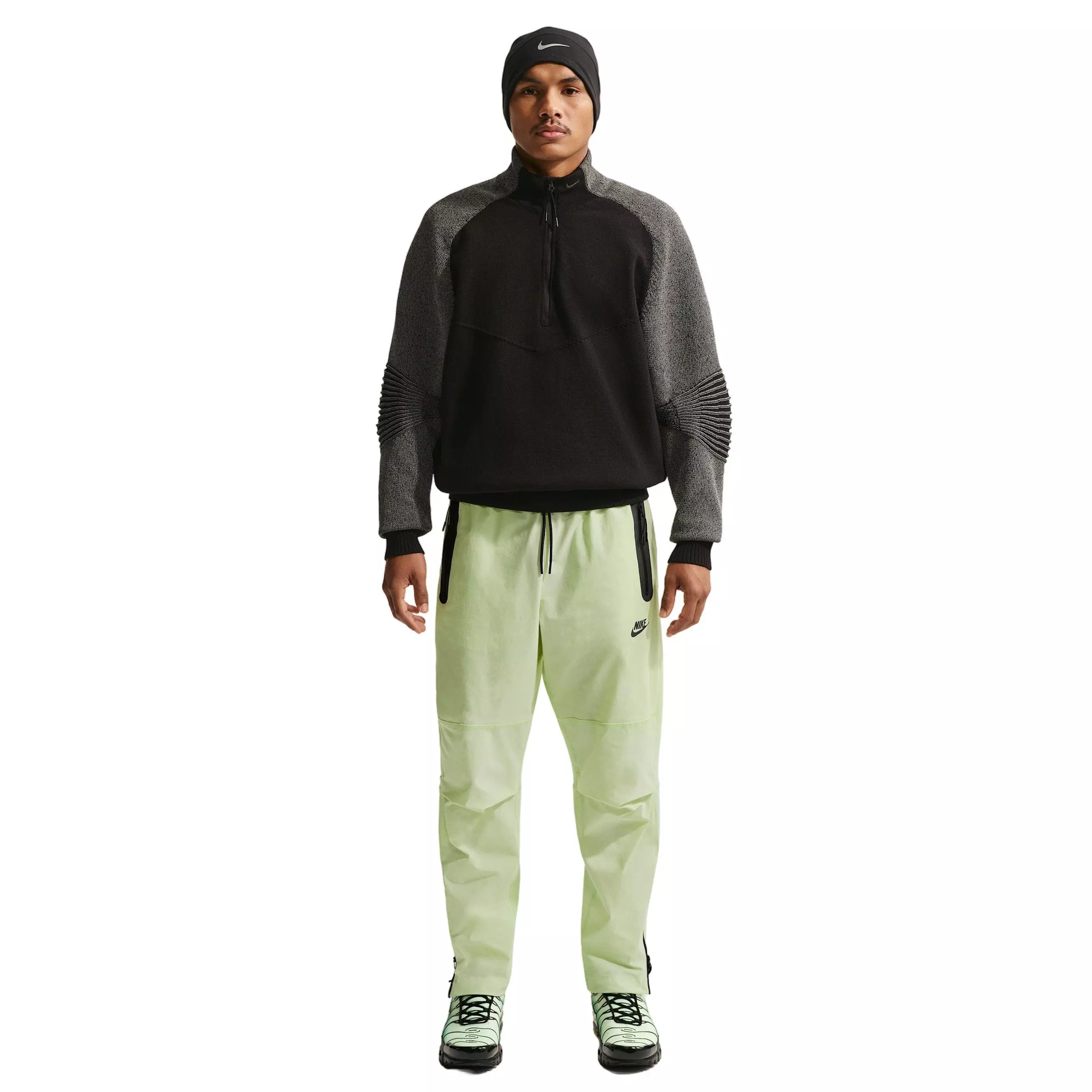 Nike Men's Tech Dri-FIT Woven OH Pants - LIME GREEN/BLACK