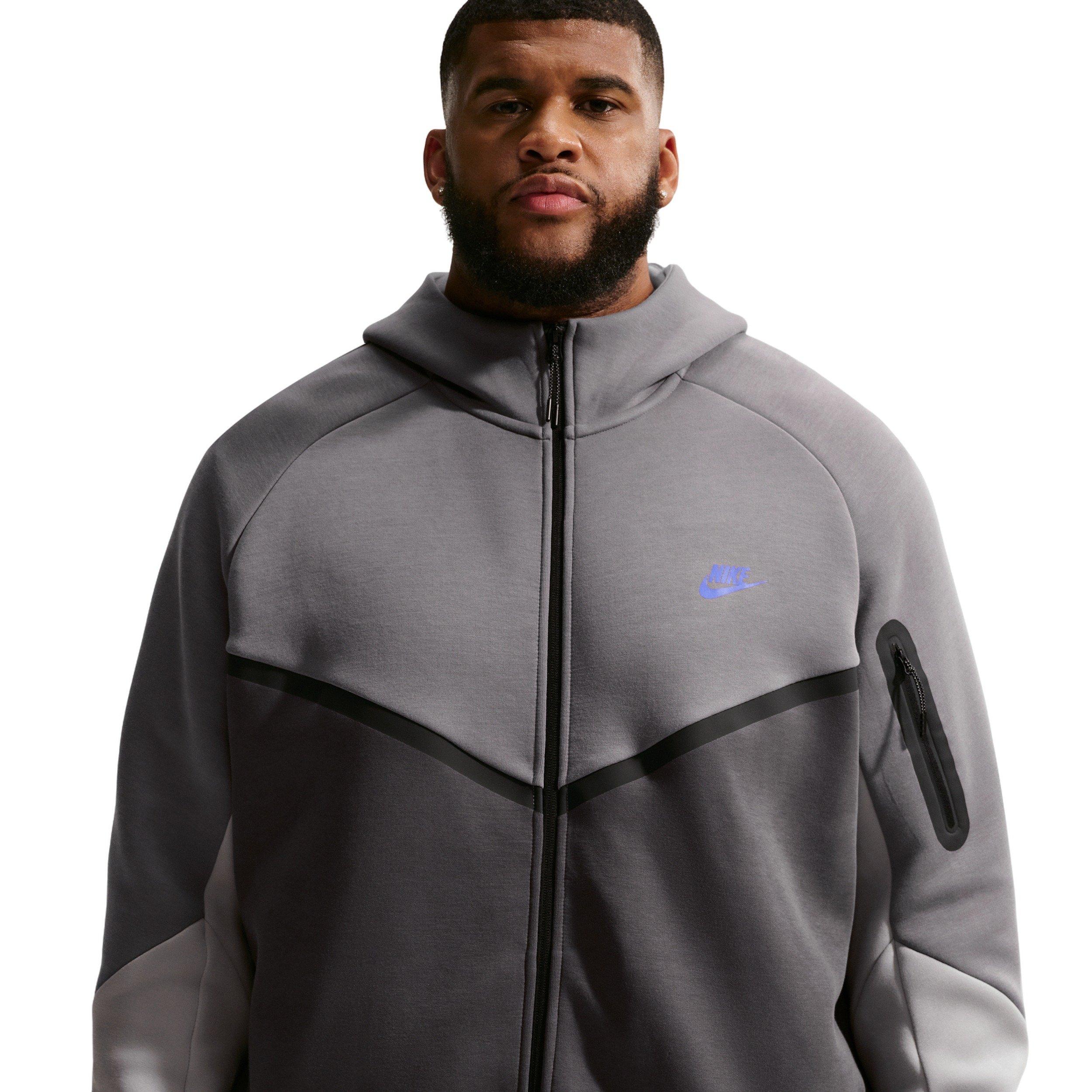 Nike Men's Tech Fleece Windrunner Full-Zip Jacket - LT GREY/DK GREY Thumbnail View 7