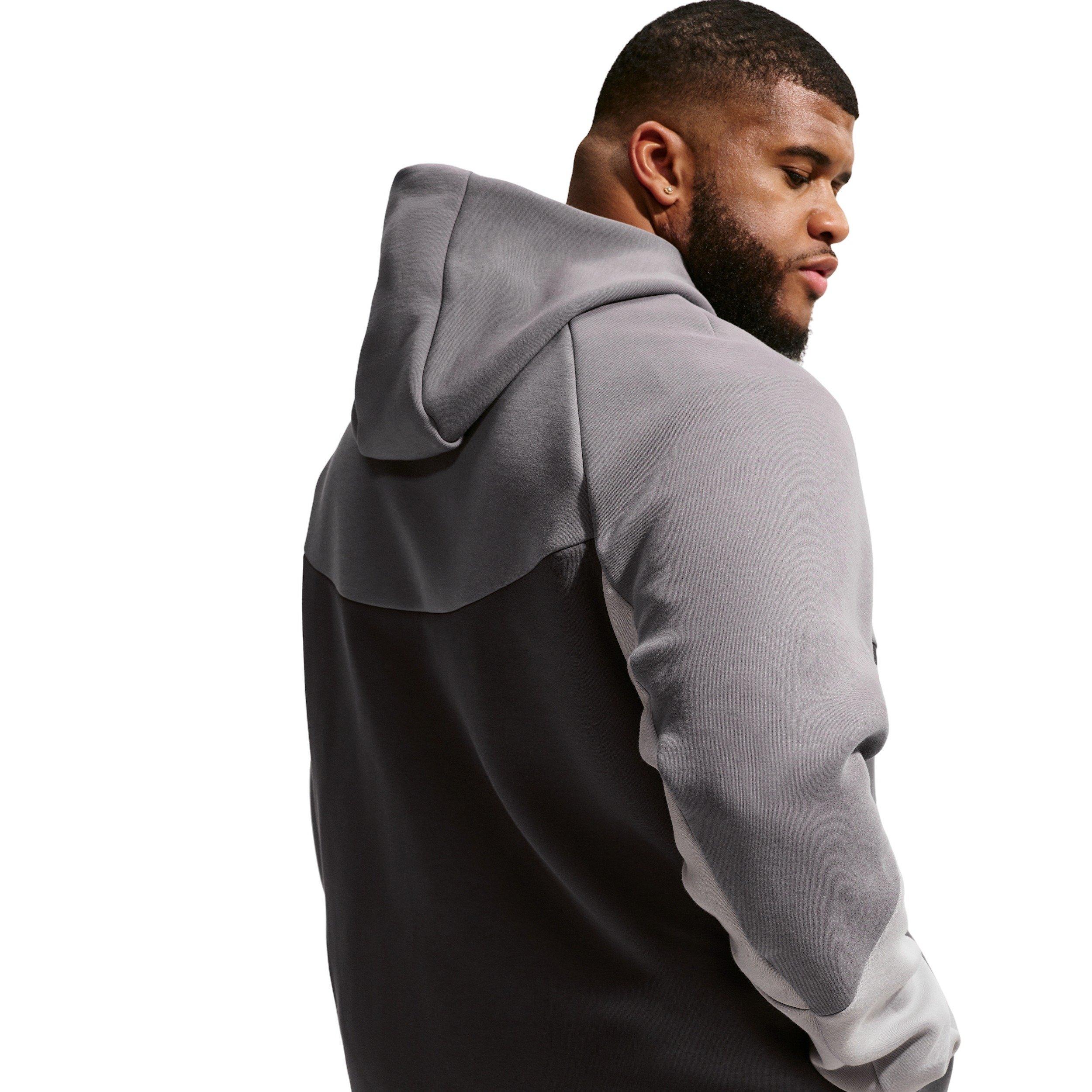 Nike Men's Tech Fleece Windrunner Full-Zip Jacket - LT GREY/DK GREY Thumbnail View 8
