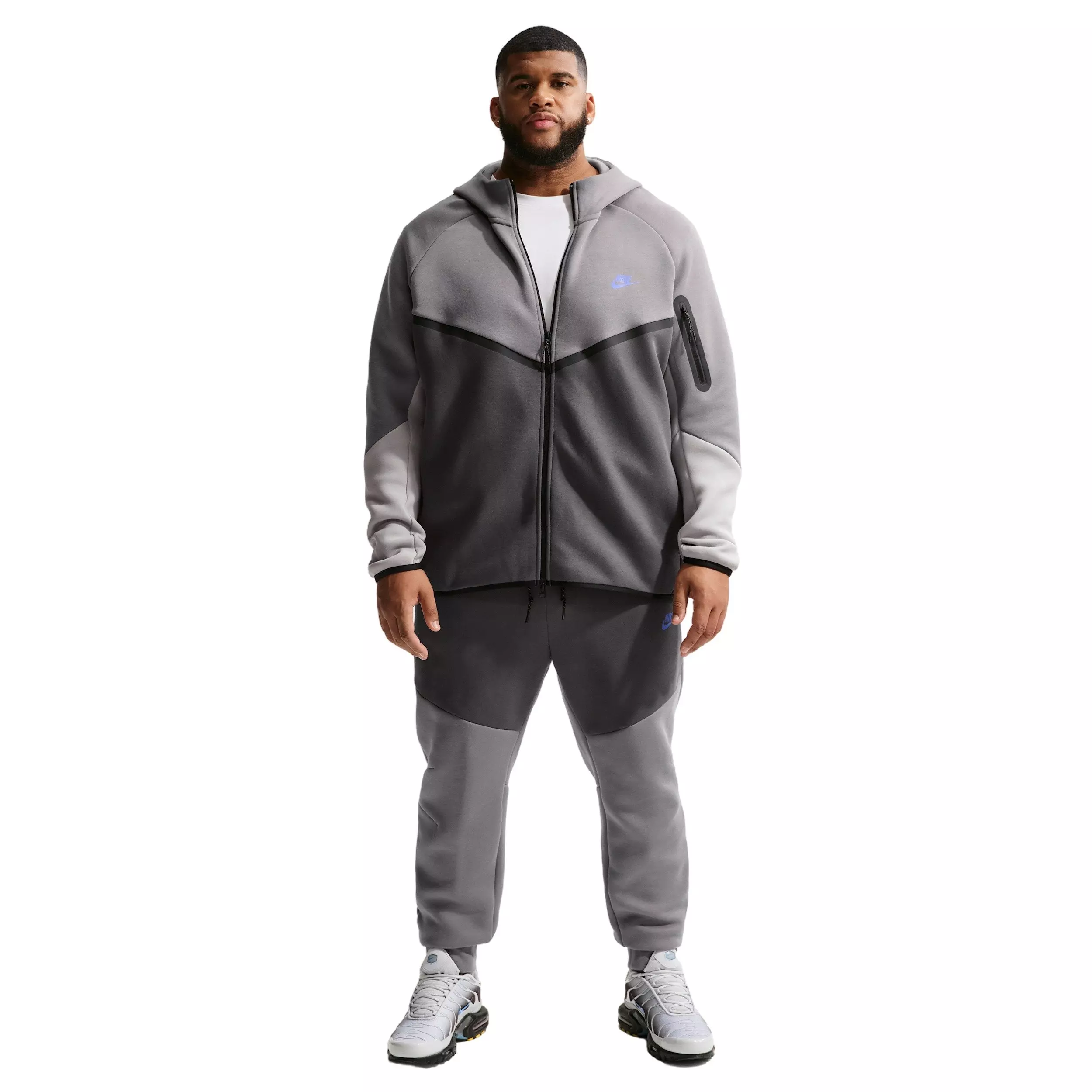 Nike Men's Tech Fleece Windrunner Full-Zip Jacket - LT GREY/DK GREY