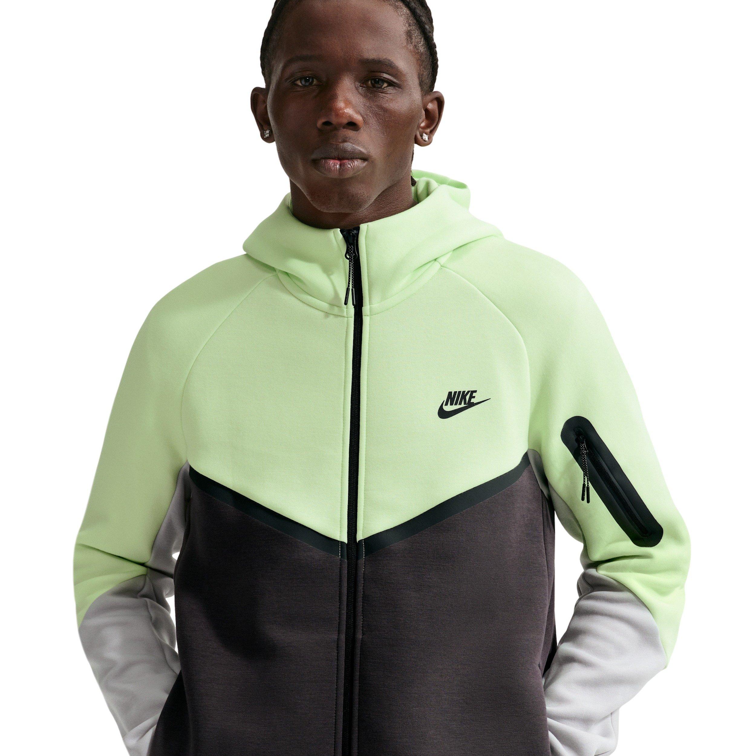Nike Men's Tech Fleece Windrunner Full-Zip Jacket - LIME GREEN/DK GREY Thumbnail View 1