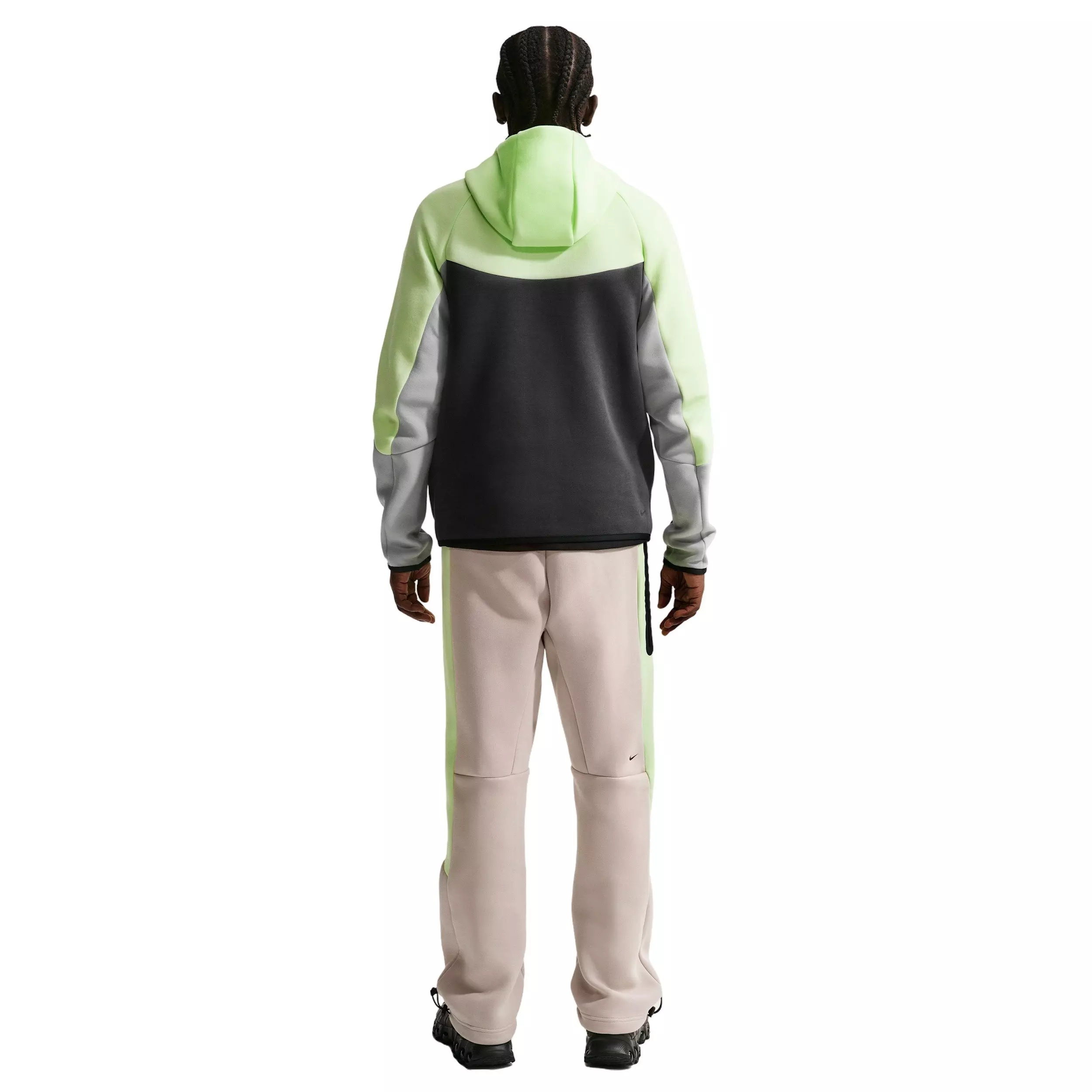 Nike Men's Tech Fleece Windrunner Full-Zip Jacket - LIME GREEN/DK GREY