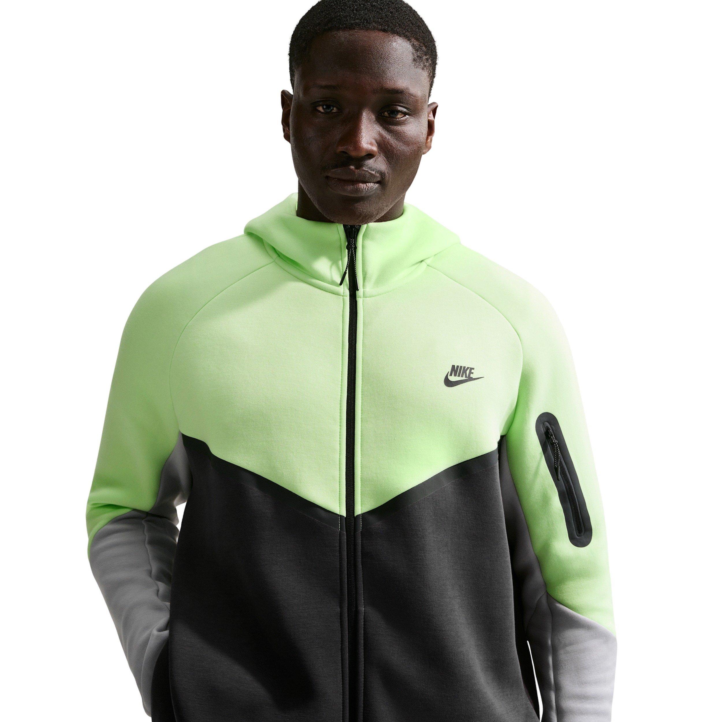 Nike Men's Tech Fleece Windrunner Full-Zip Jacket - LIME GREEN/DK GREY Thumbnail View 6