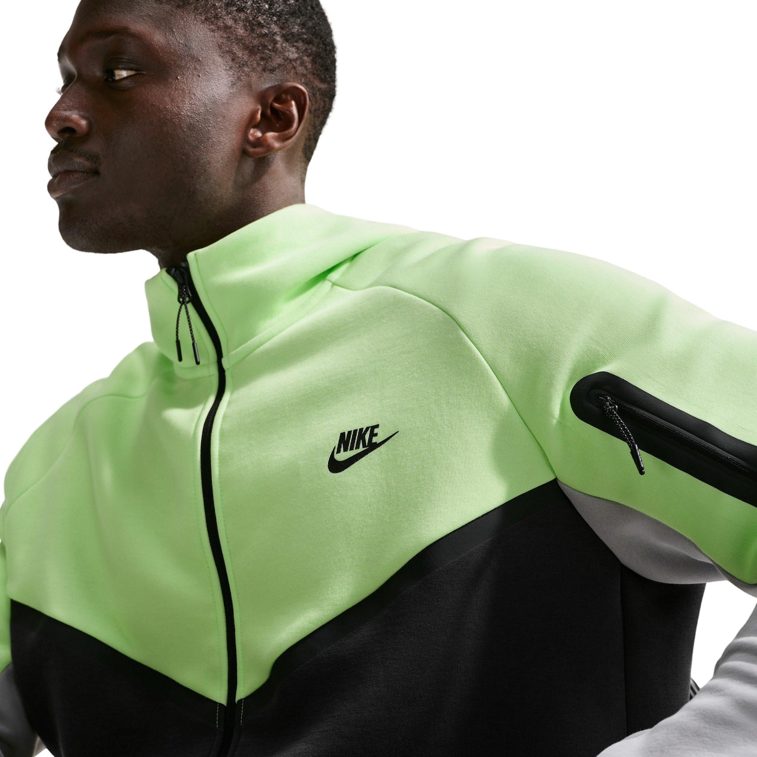 Nike Men's Tech Fleece Windrunner Full-Zip Jacket - LIME GREEN/DK GREY Thumbnail View 8